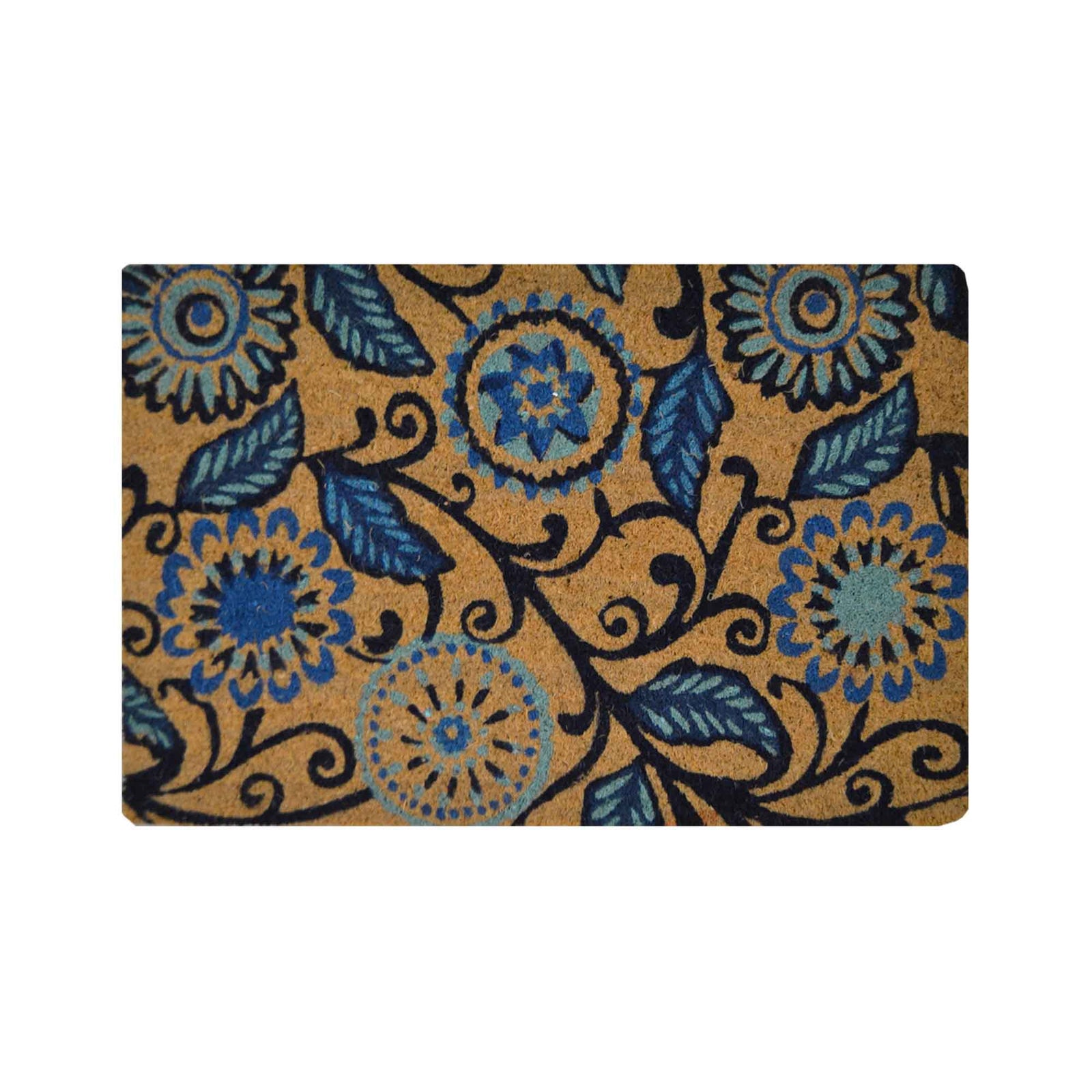Tapis coco avec motif floral des prairies, 15,75" x 23,62"