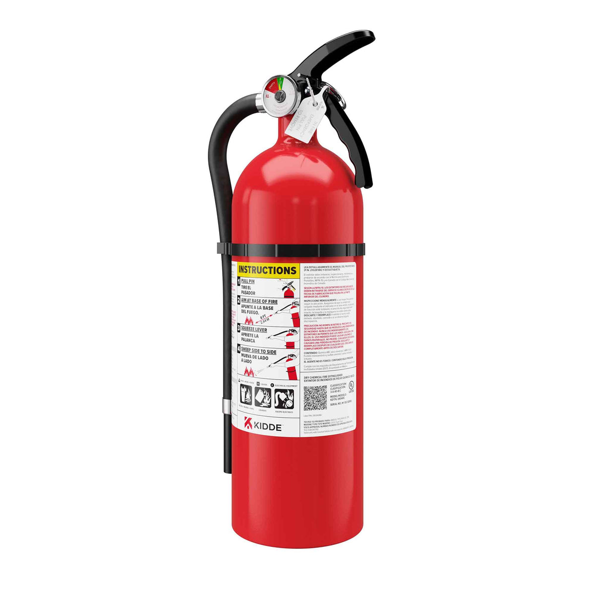 Extincteur d'incendie rechargeable Pro 340, 3A/40BC (5 lb)