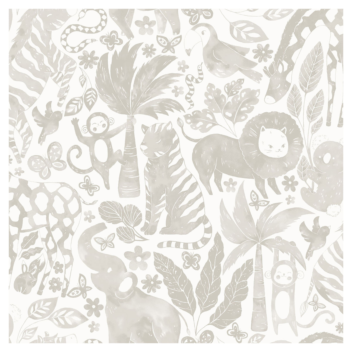 Papier peint autocollant Sweet à motif safari, 20,5" x 18' (taupe)