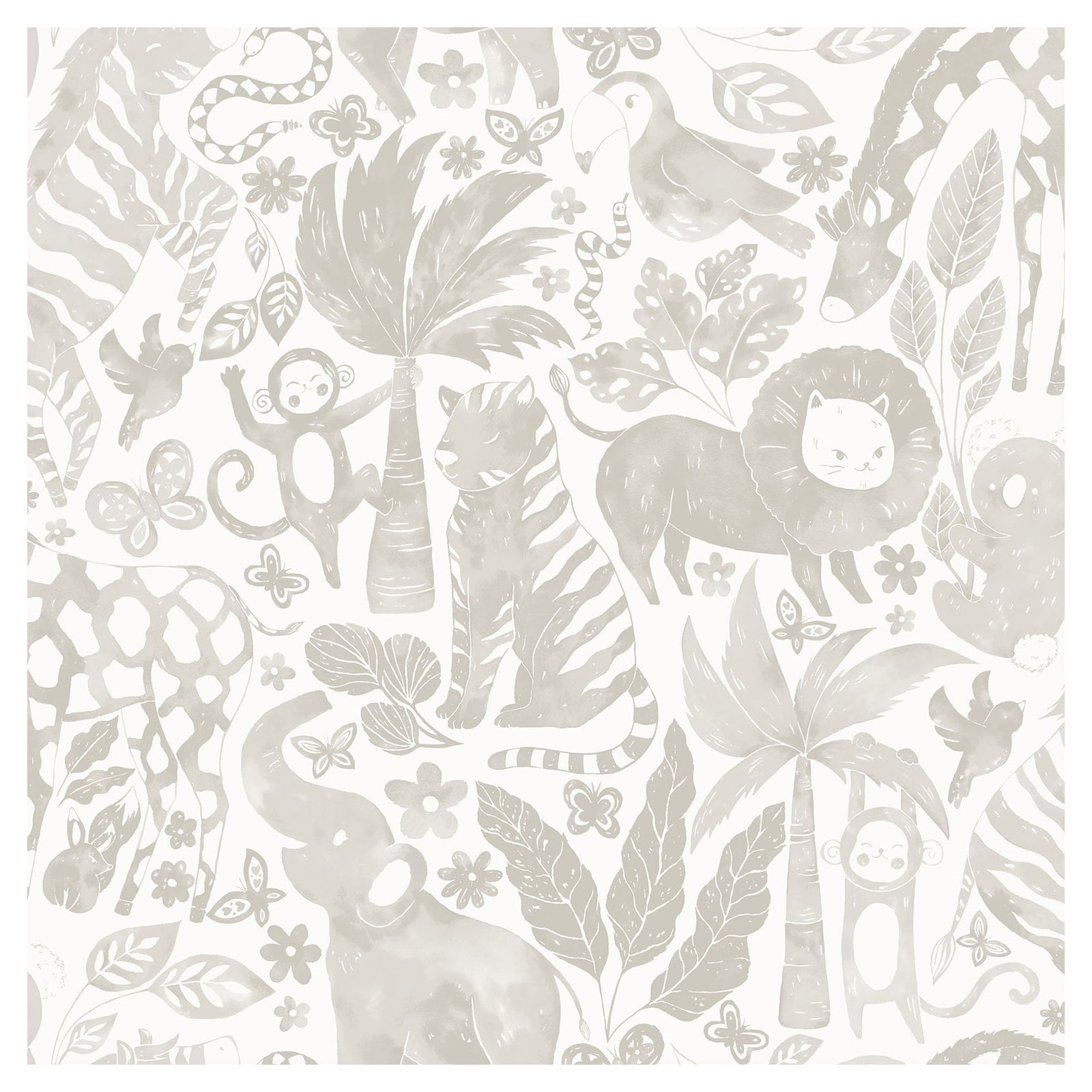 Papier peint autocollant Sweet à motif safari, 20,5" x 18' (taupe)