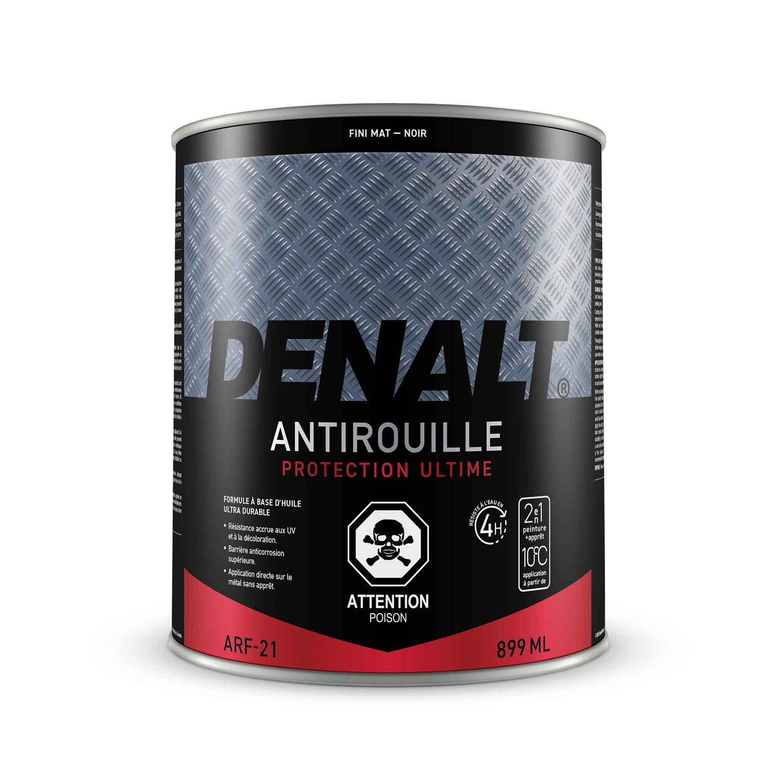 Peinture antirouille à base d'huile noir mat, 899 ml