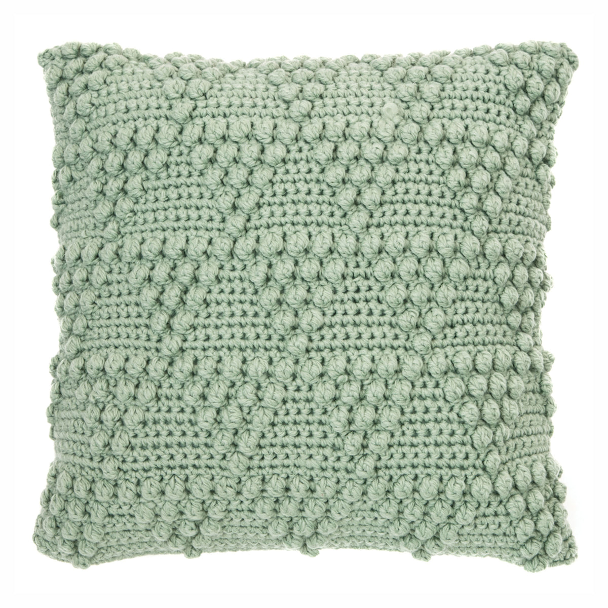 Coussin européen Bubble en tricot, 25" x 25" (vert sauge)