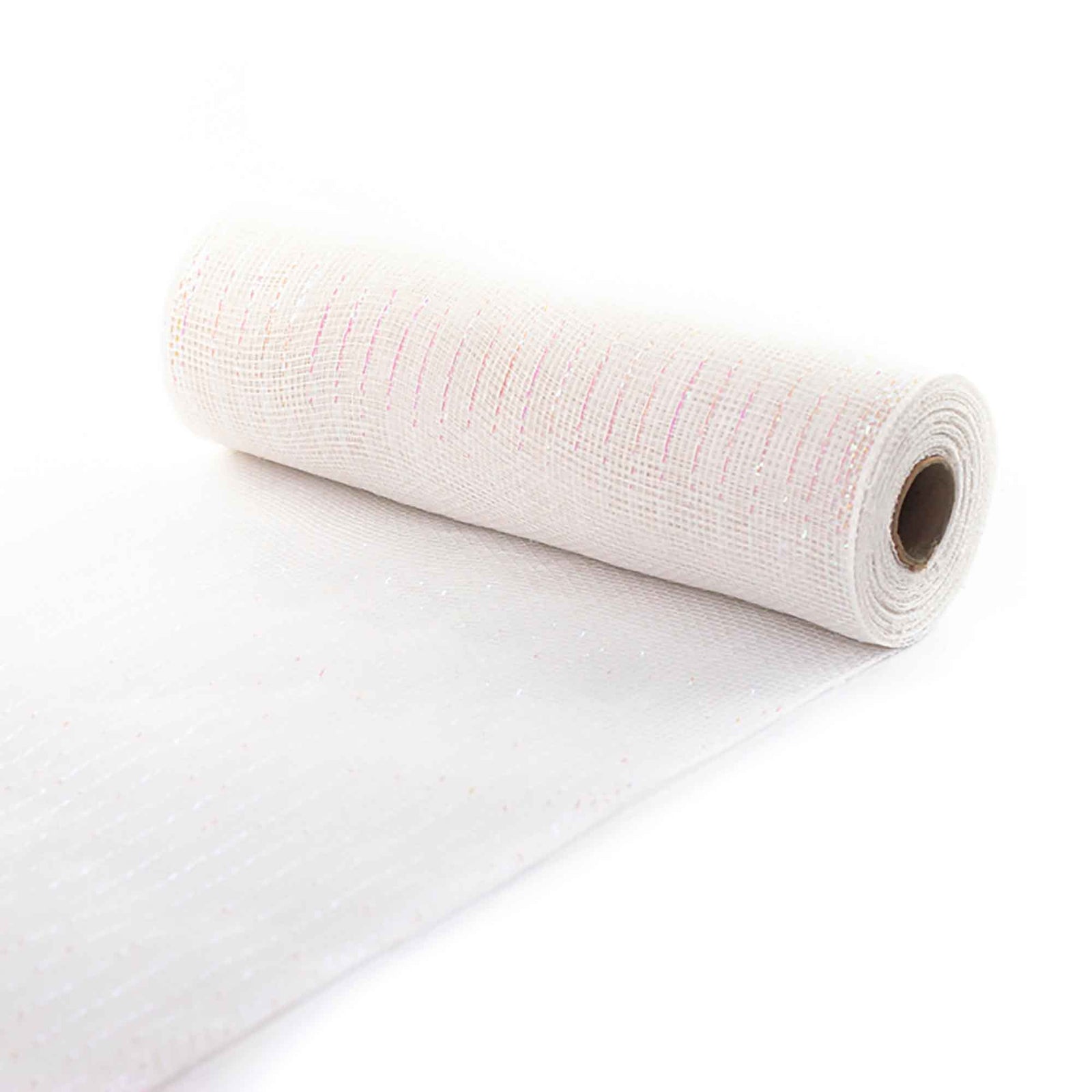 Ruban décoratif en mailles brillantes de 10,5" x 10 verges, blanc