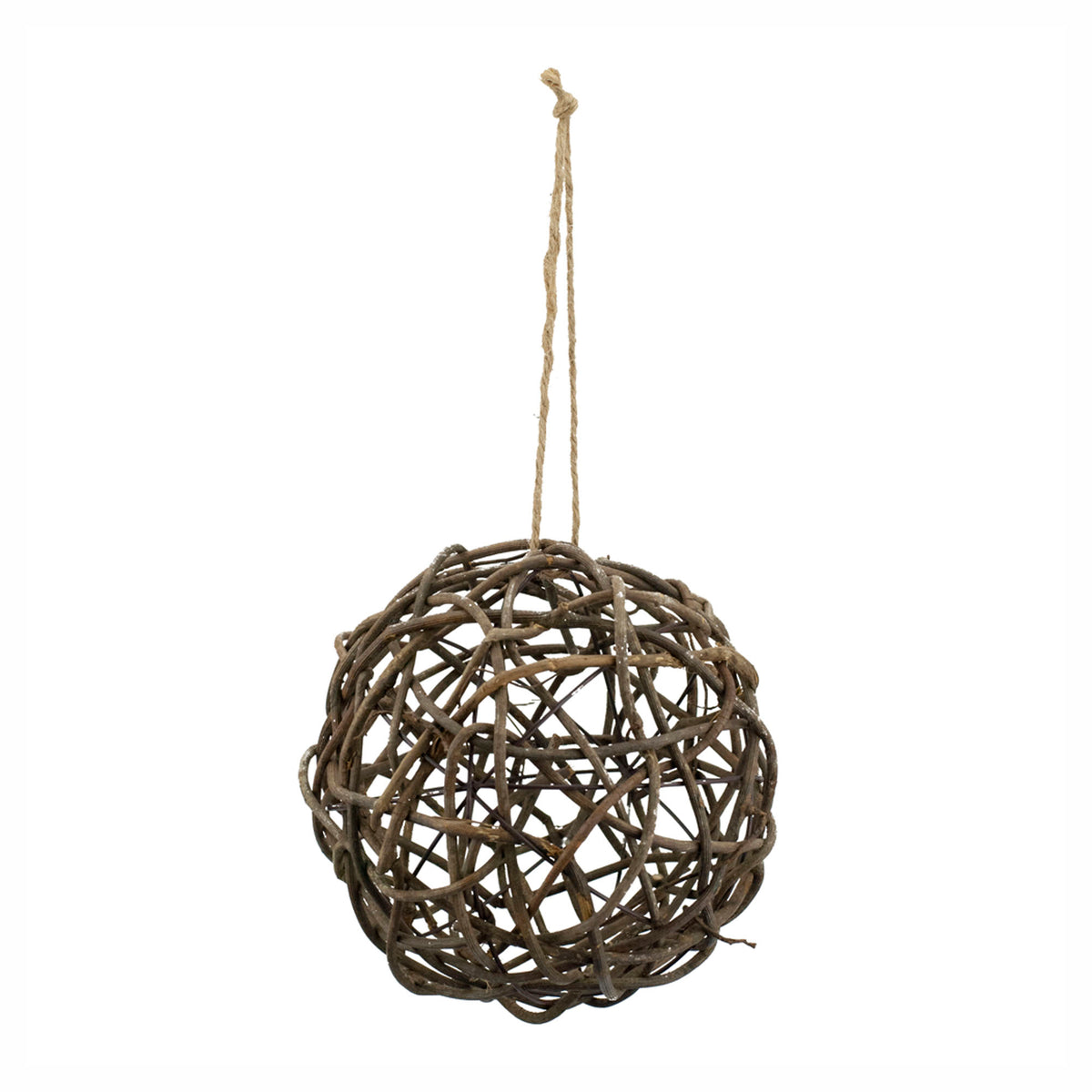 Décoration de boule en rotin naturelle à suspendre, 5"
