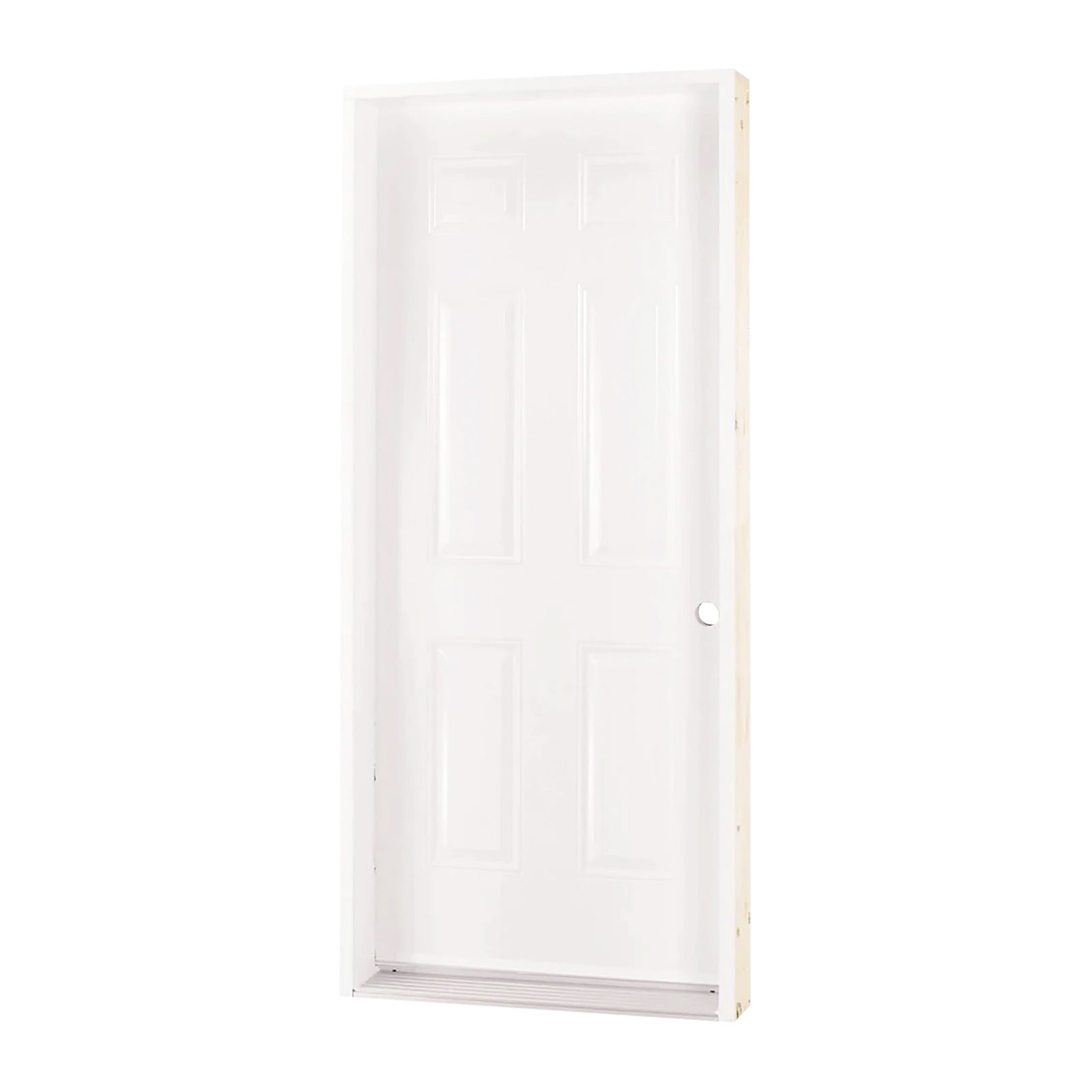 Porte blanche en acier B01 à ouverture à gauche vers l'intérieur, 34'' x 80"