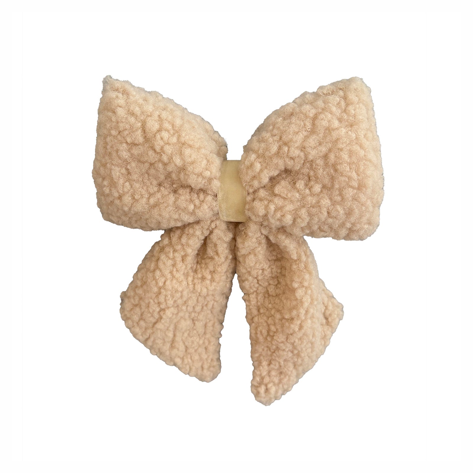 Ornement de boucle en Sherpa beige, 10" x 7"