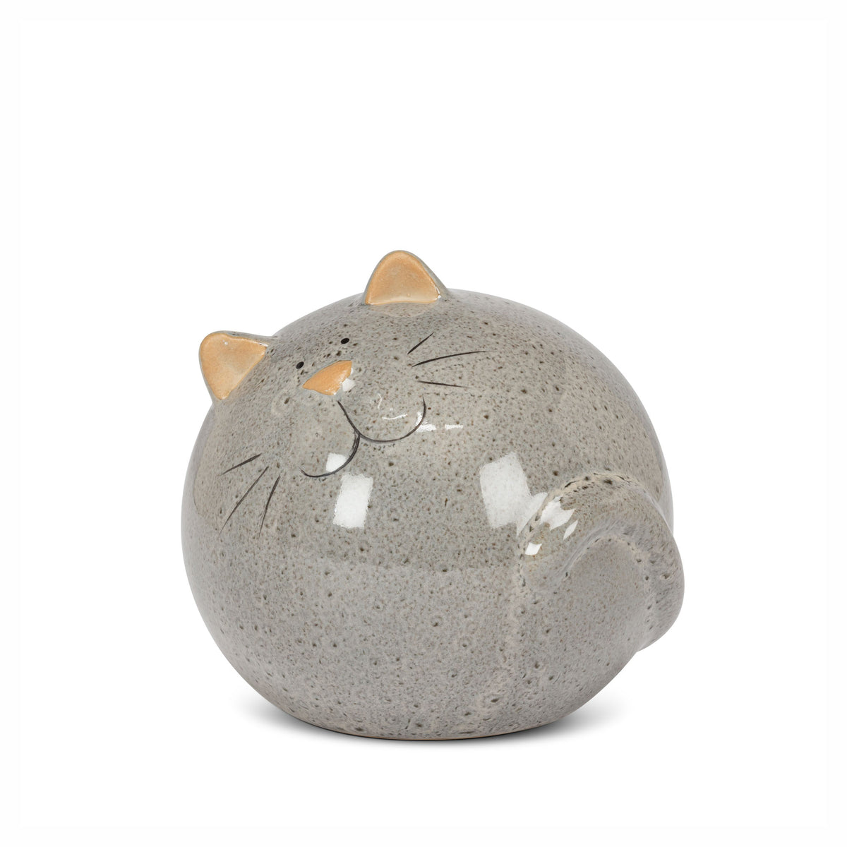 Décoration de petit chat rond, 3-1/2" (gris)