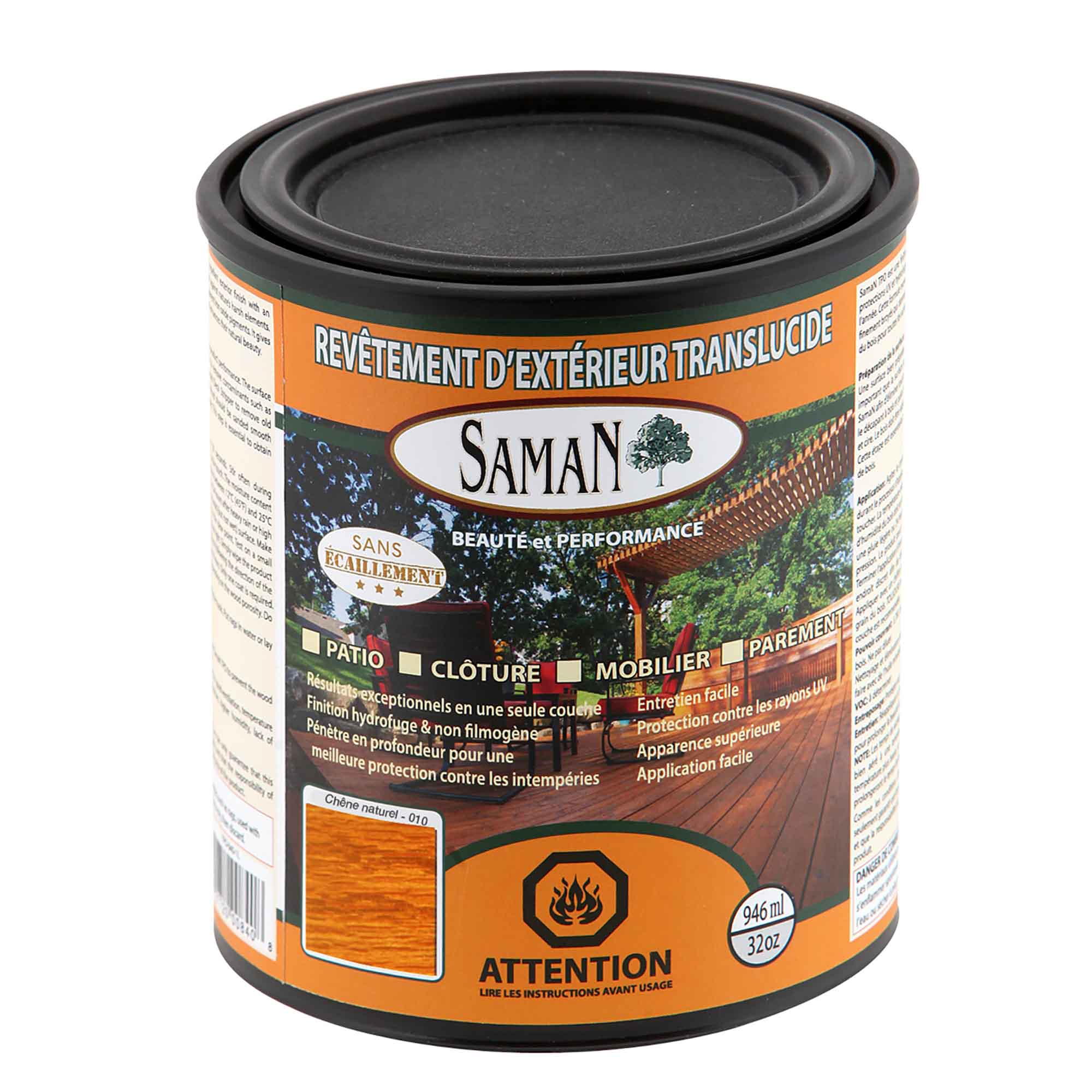 Revêtement d'extérieur translucide Chêne naturel, 946 ml