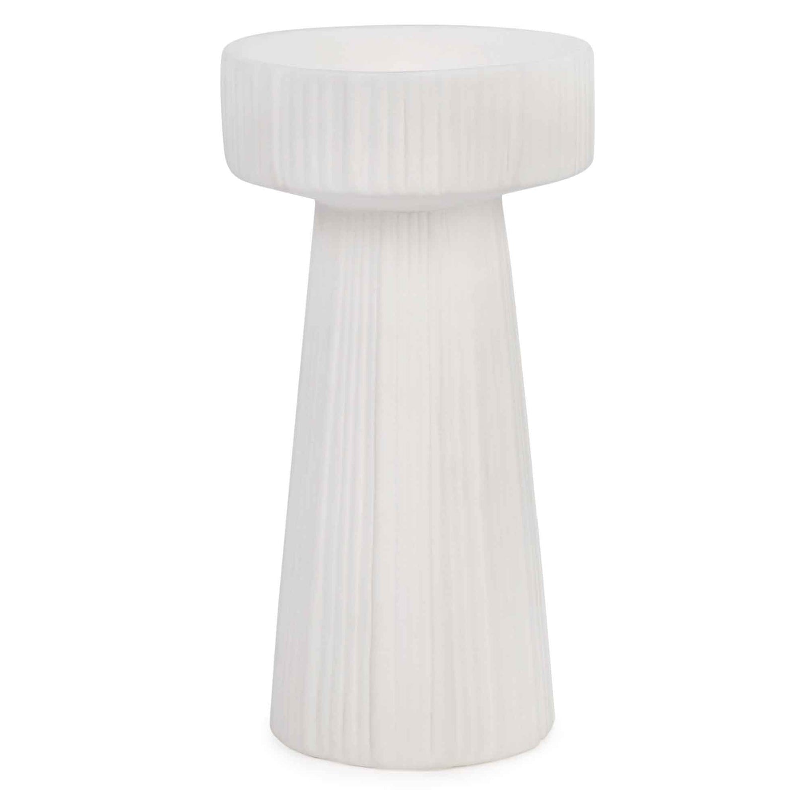 Porte-chandelle en céramique striée, 7"