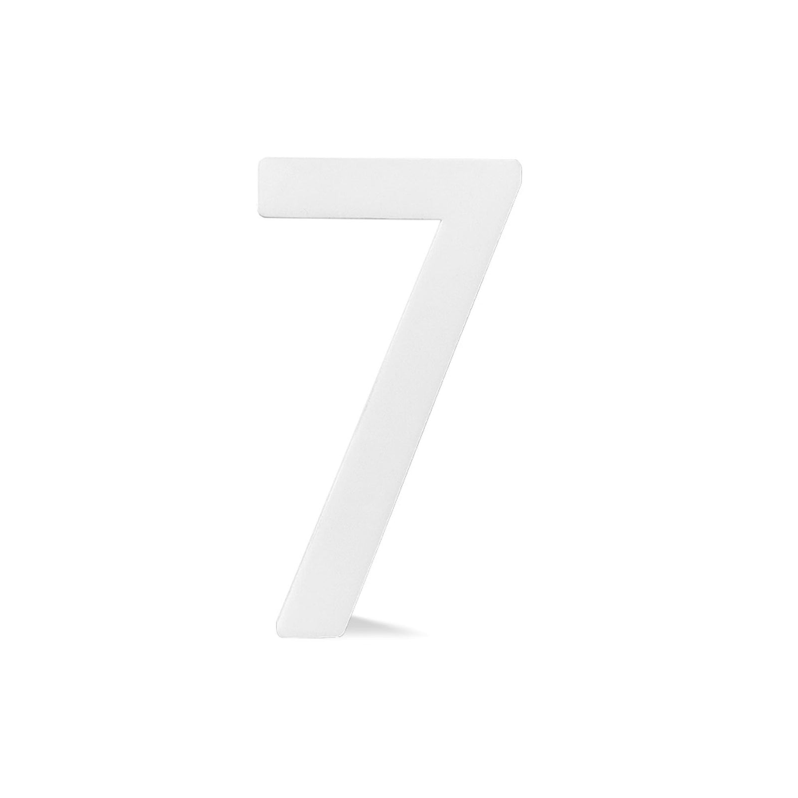 Chiffre autocollant de 4’’en plexiglas, #7 (blanc)