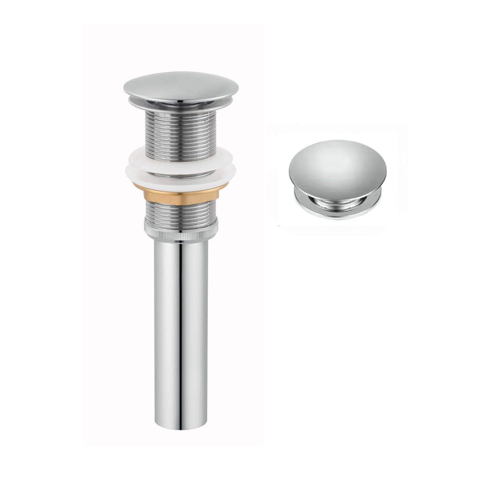 Bonde escamotable pour lavabo sans trop-plein, chrome