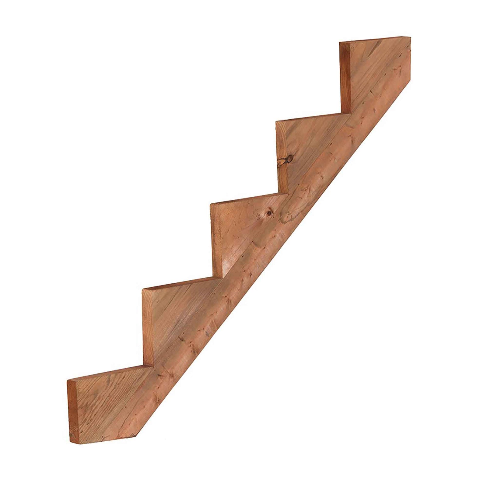 Limon d’escalier en bois traité brun, 5 marches (2'' x 12'')