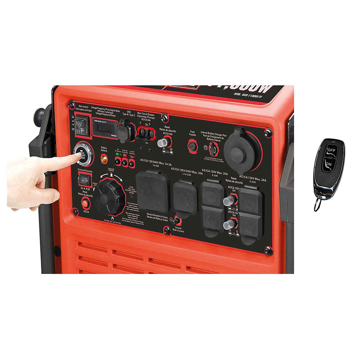 Génératrice à inverseur électronique à triple carburants, 11 000 W