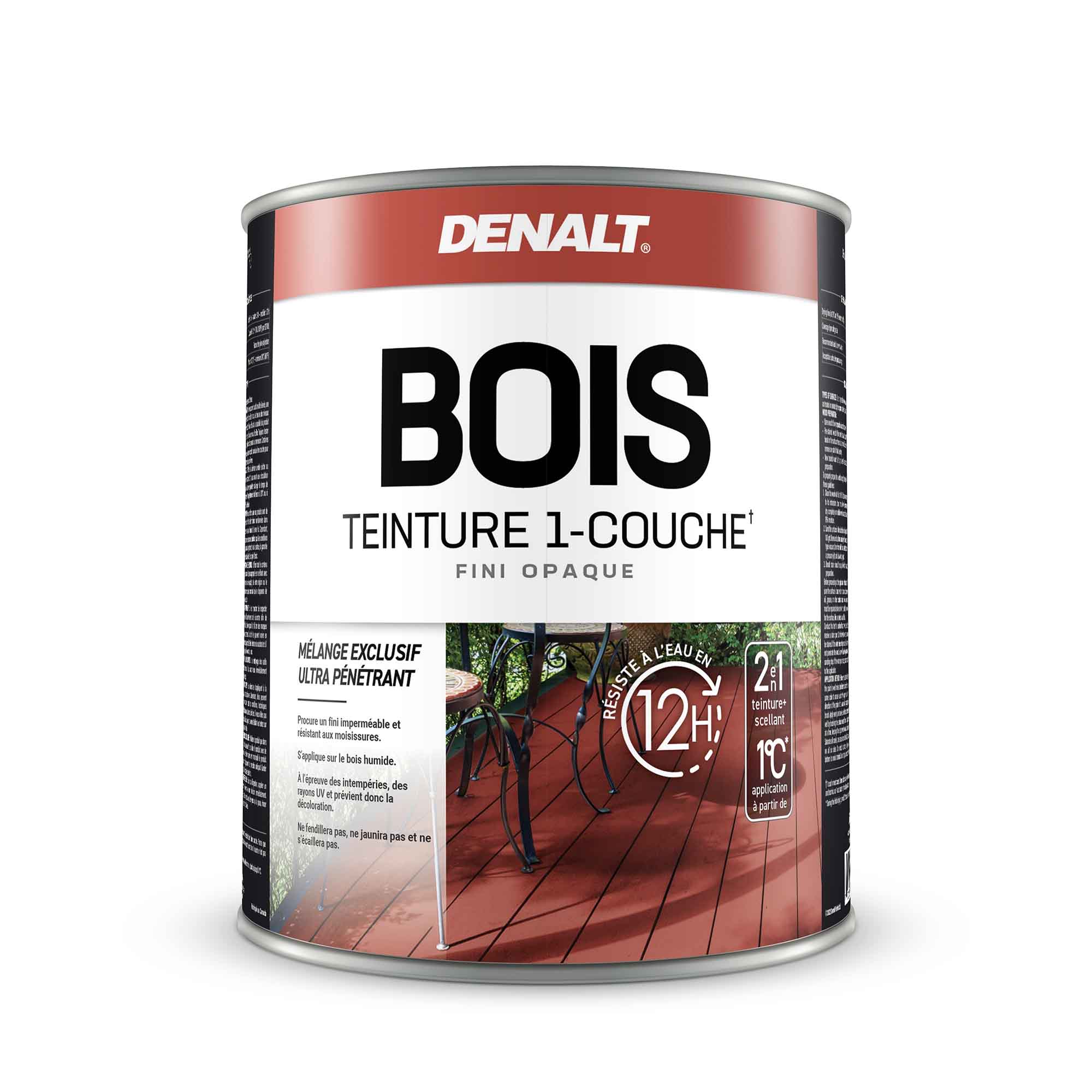 Teinture 1-couche Bois pour extérieur opaque base neutre, 927 ml