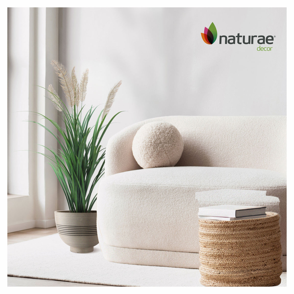 Plant de graminées artificiel avec plumes, 48"