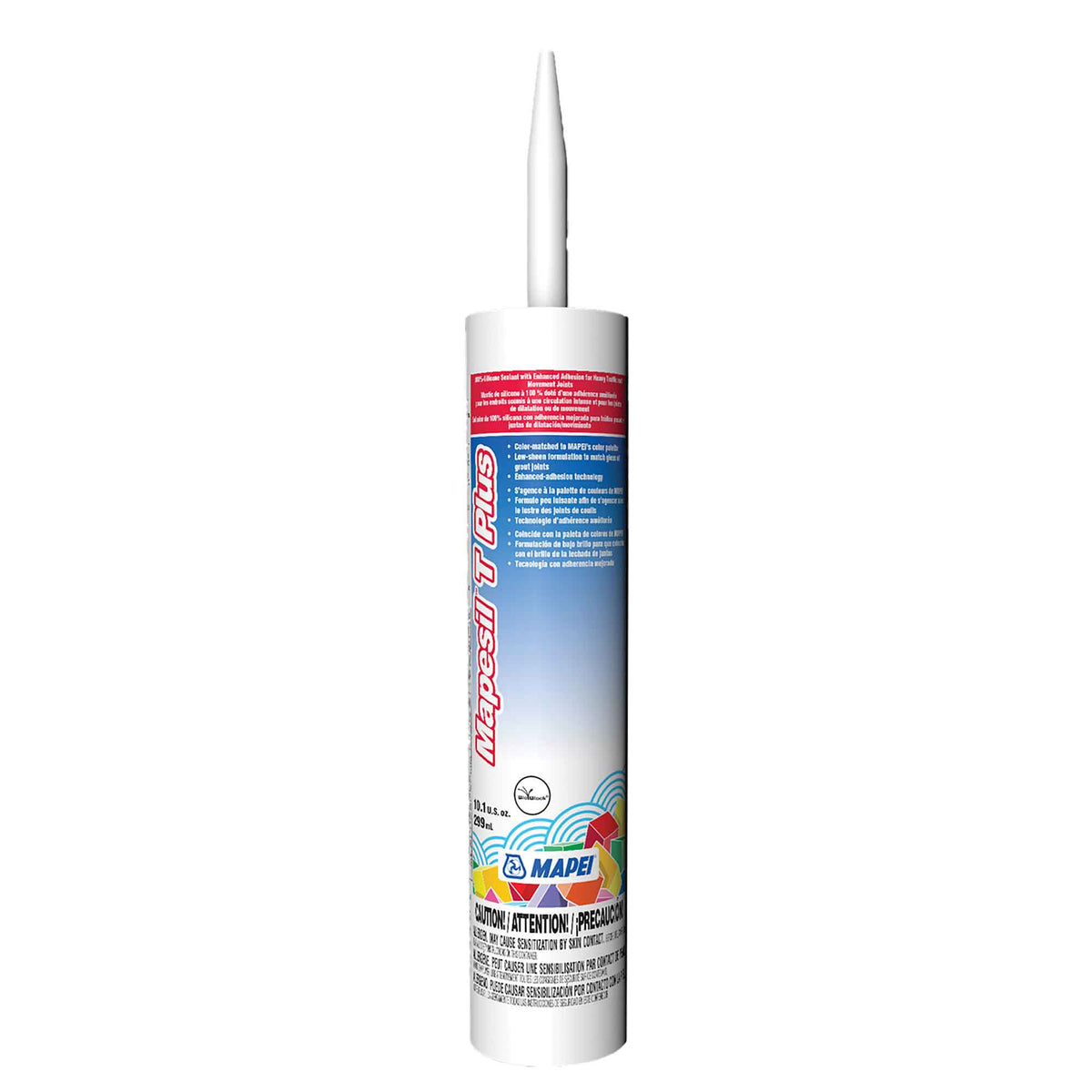 Mastic de silicone Mapesil T Plus de 299 ml, charbon #5047