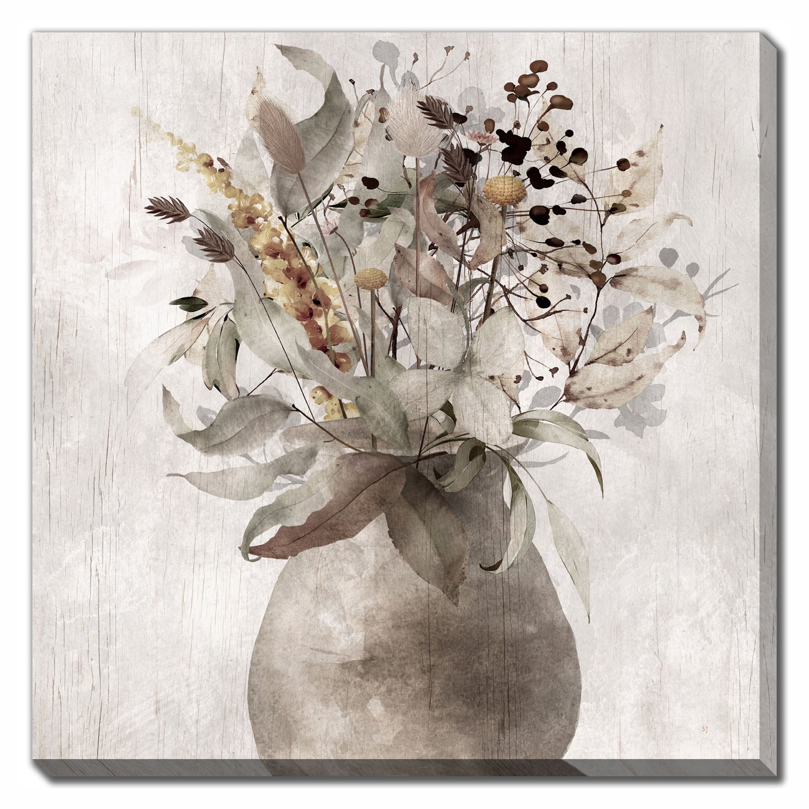 Canevas d'arrangement floral d'automne I, 24" x 24"  