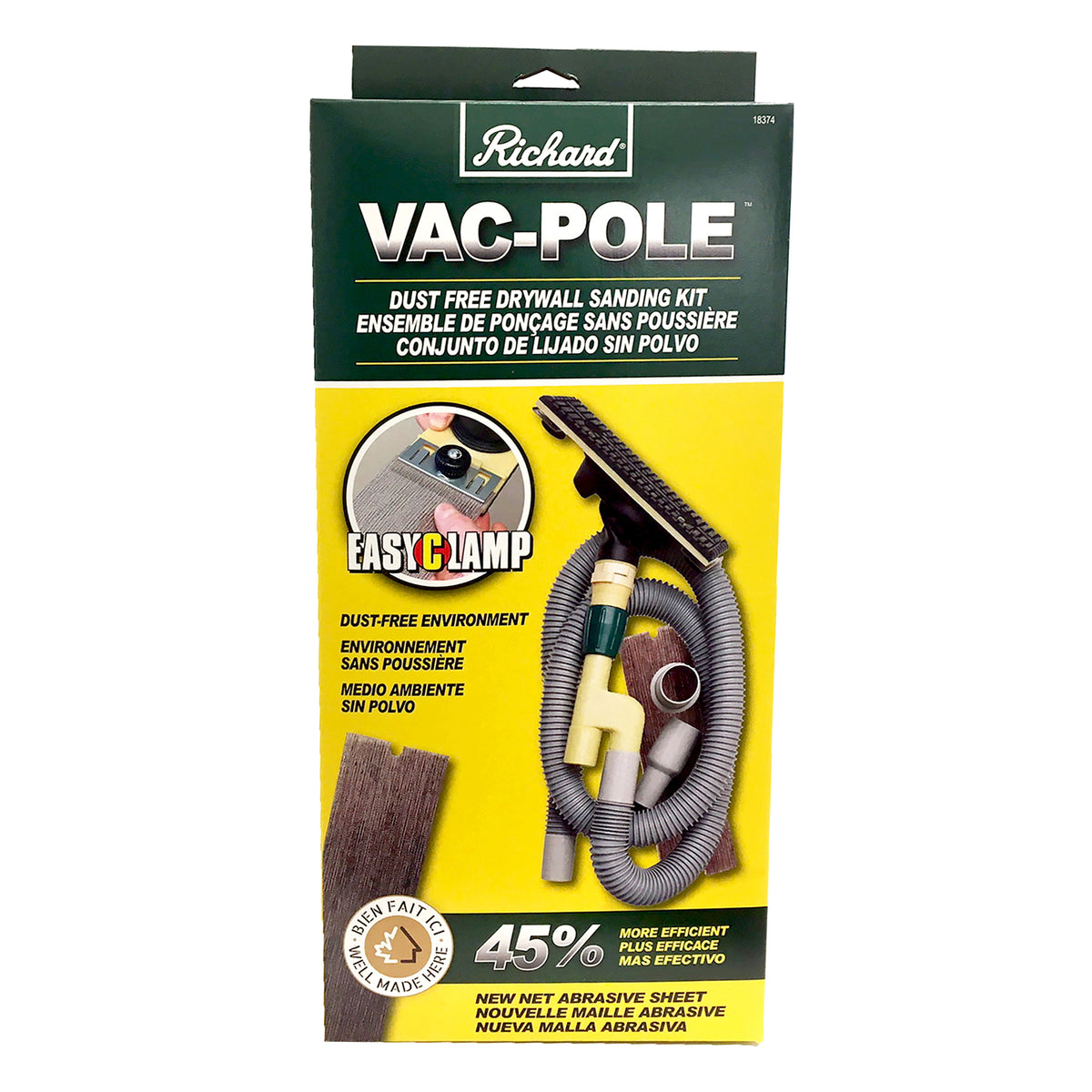 Ensemble à poncer &quot;Vac-Pole&quot; avec système &quot;Easy Clamp&quot; sans manche télescopique