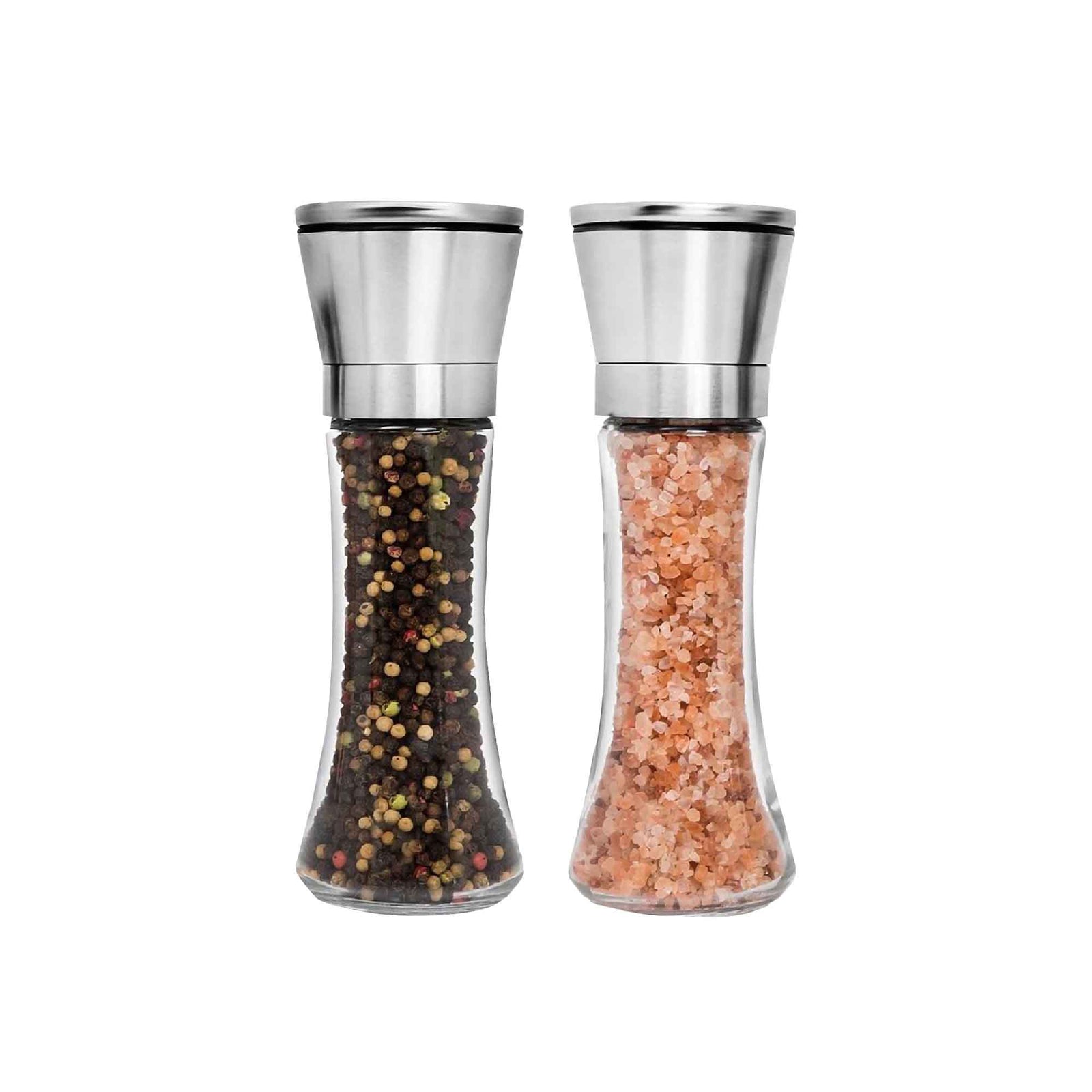 Ensemble moulin à sel et à poivre en acier inoxydable, 2 pièces