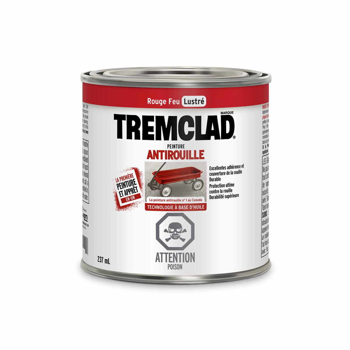 Tremclad peinture antirouille à base d&#39;huile rouge feu lustré, 237 ml