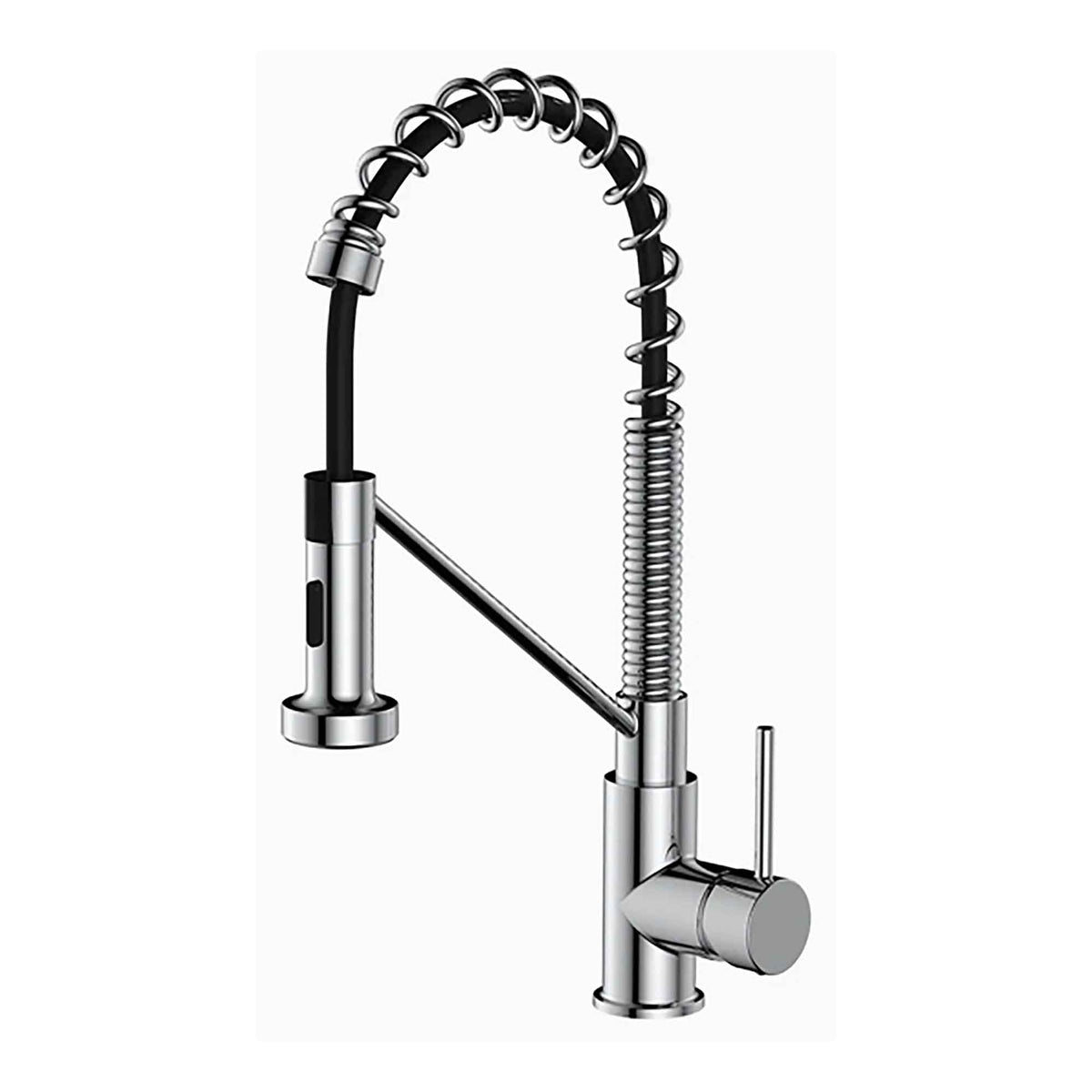 Robinet de cuisine avec bec amovible pivotant, chromé