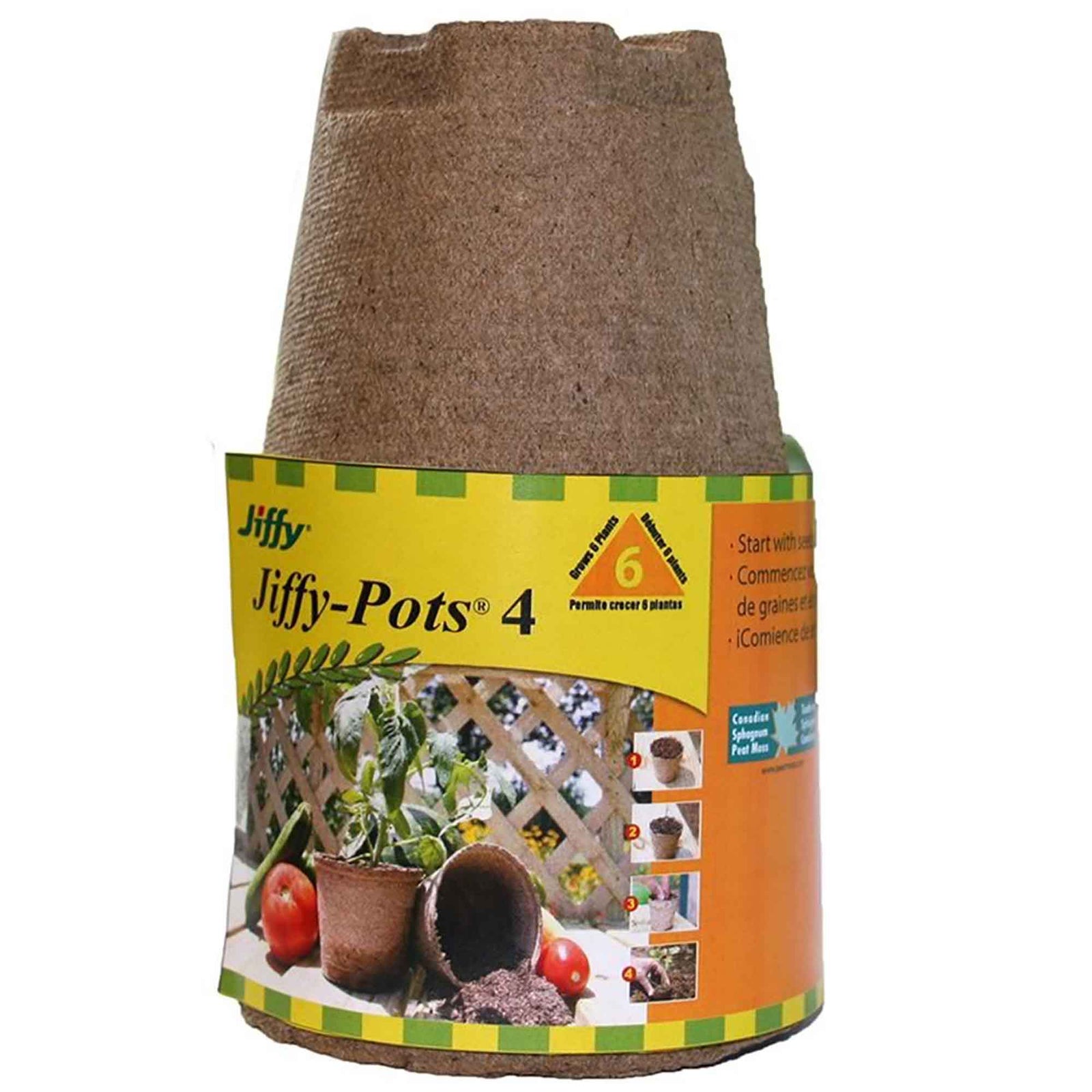 Pots ronds Jiffy de 4", 6 unités