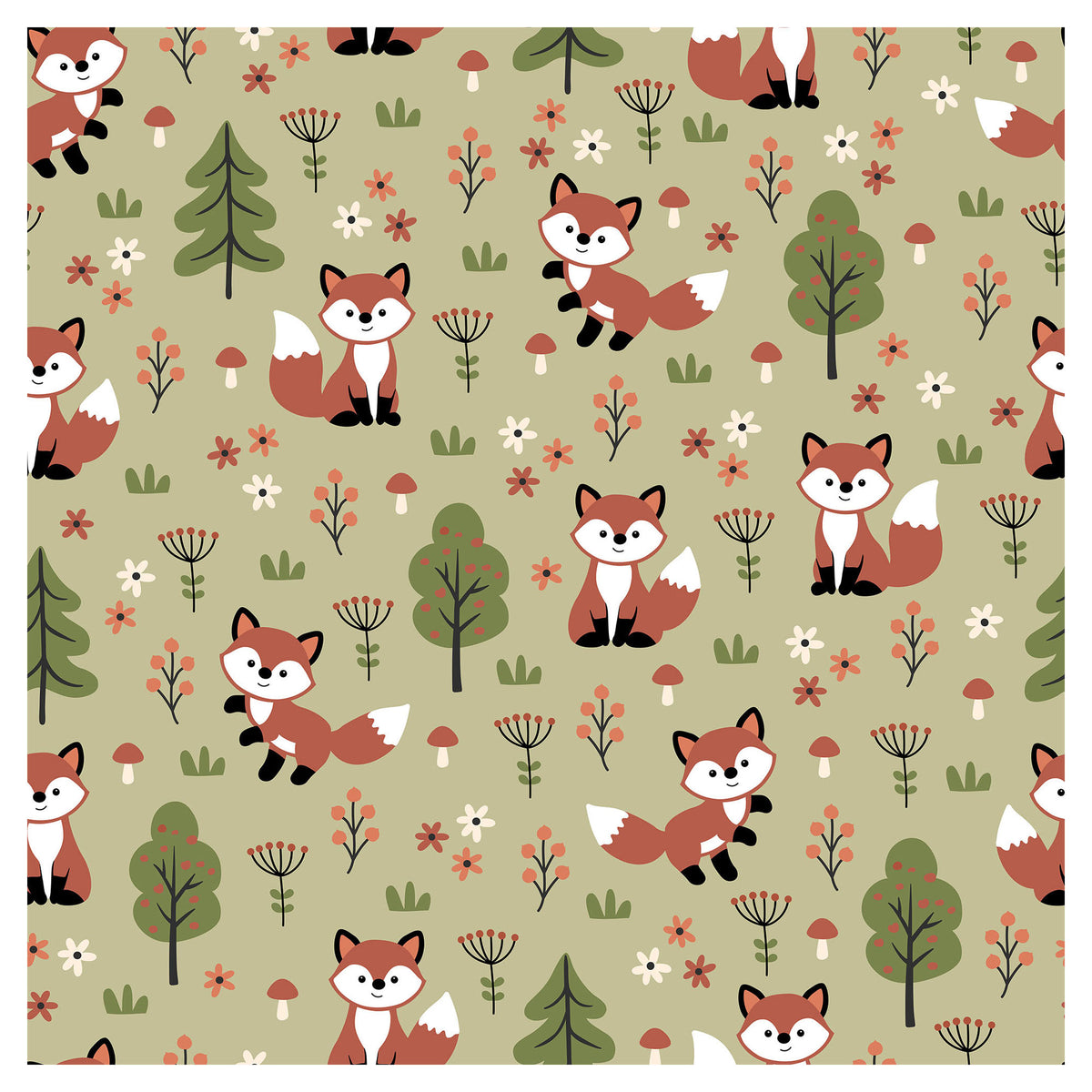 Ensemble d'un jeté et d'une peluche pour enfants, 48'' x 60'' (Finn le renard)