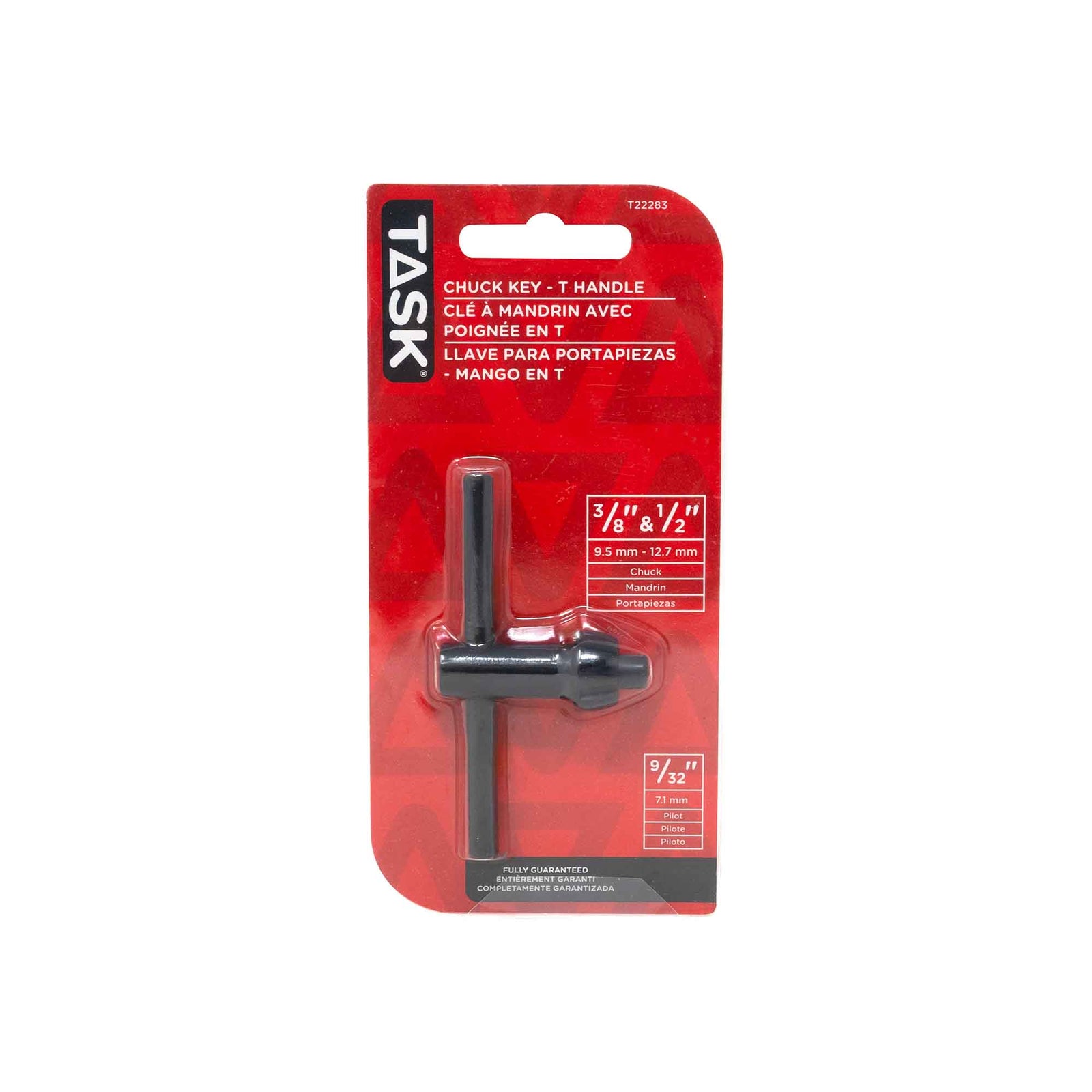 Clé de mandrin avec poignée en T, 3/8'' à 1/2''