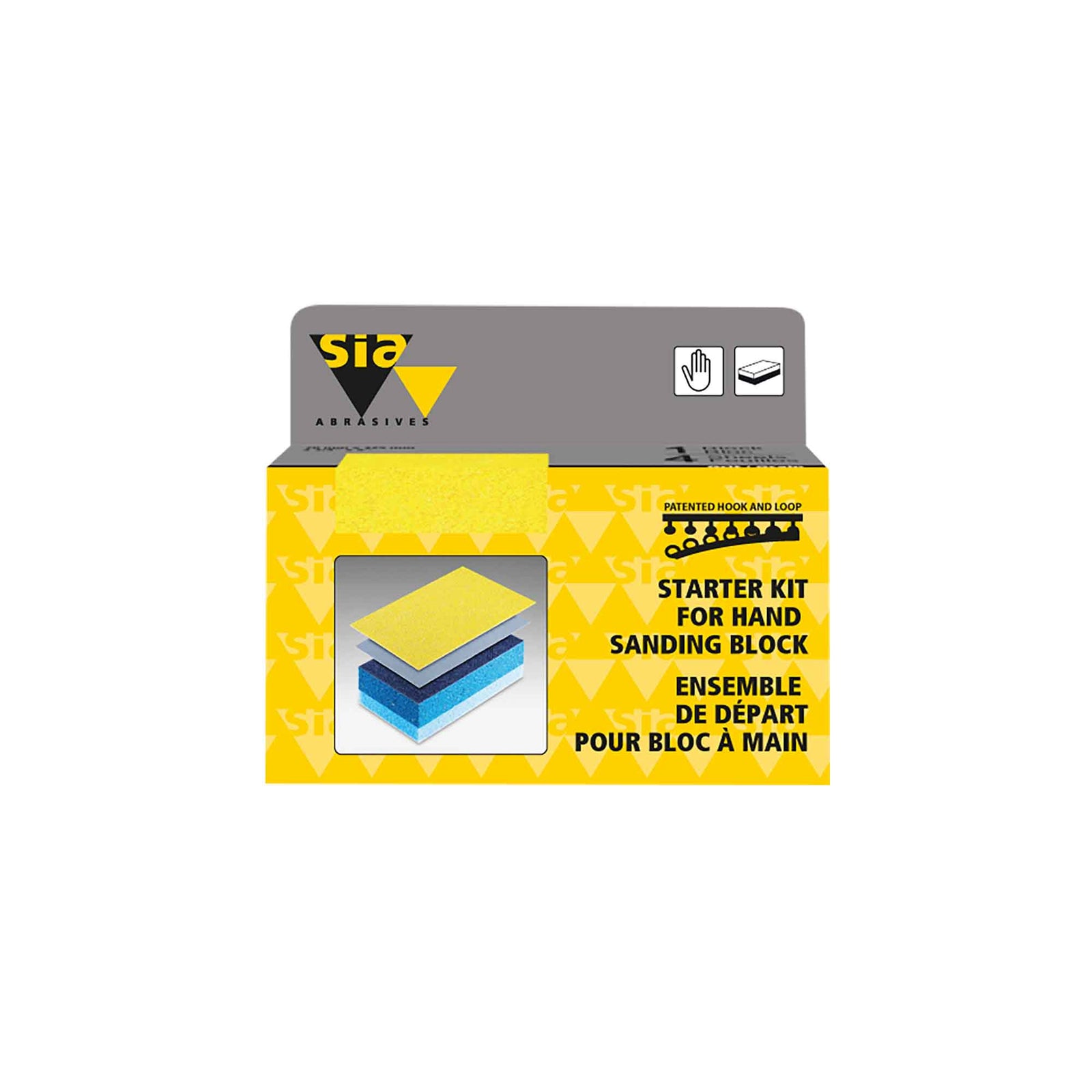 Ensemble de départ incluant un bloc de ponçage de 2-3/4" x 5" et 4 feuilles Siafast