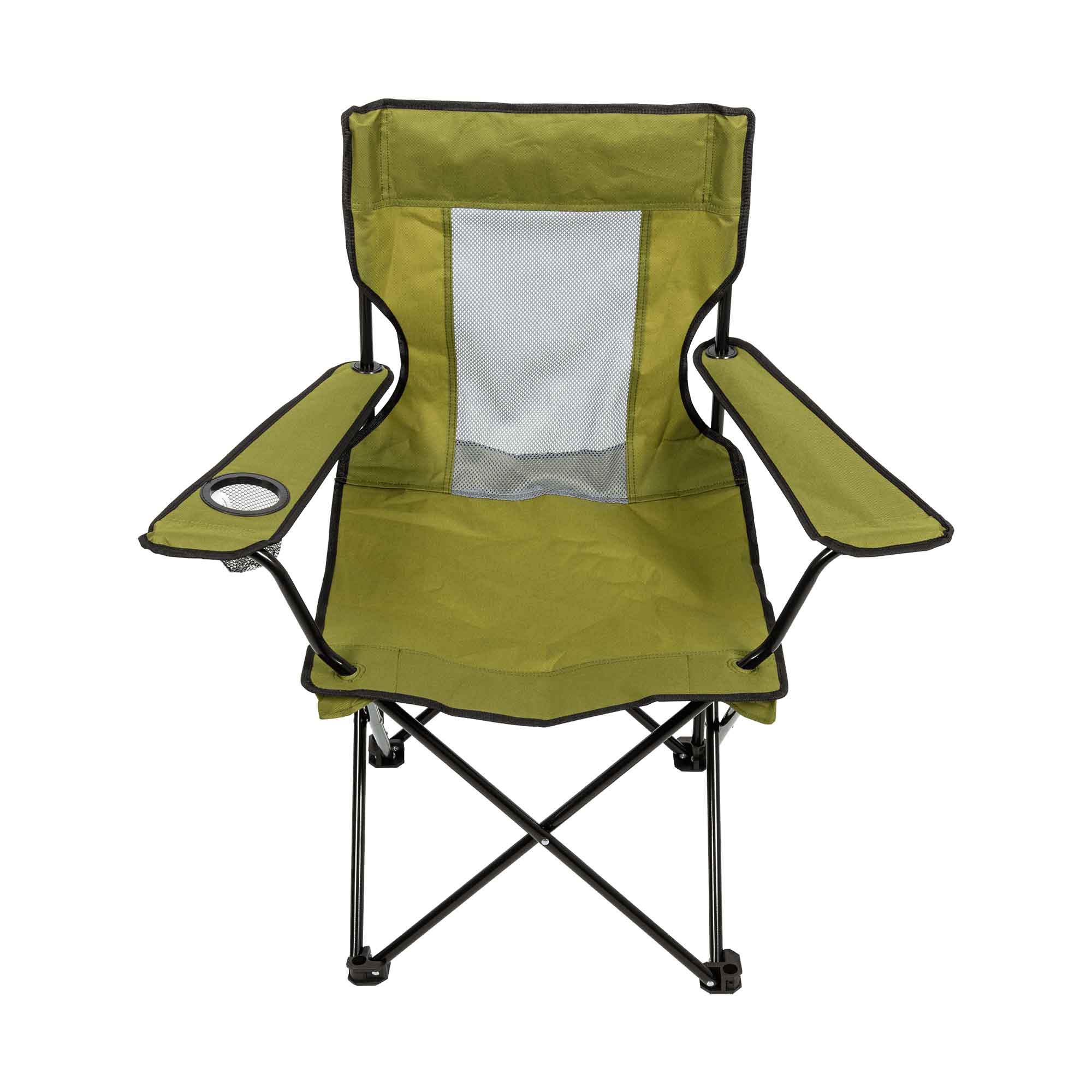 Chaise de camping pliante avec dossier à mailles, vert