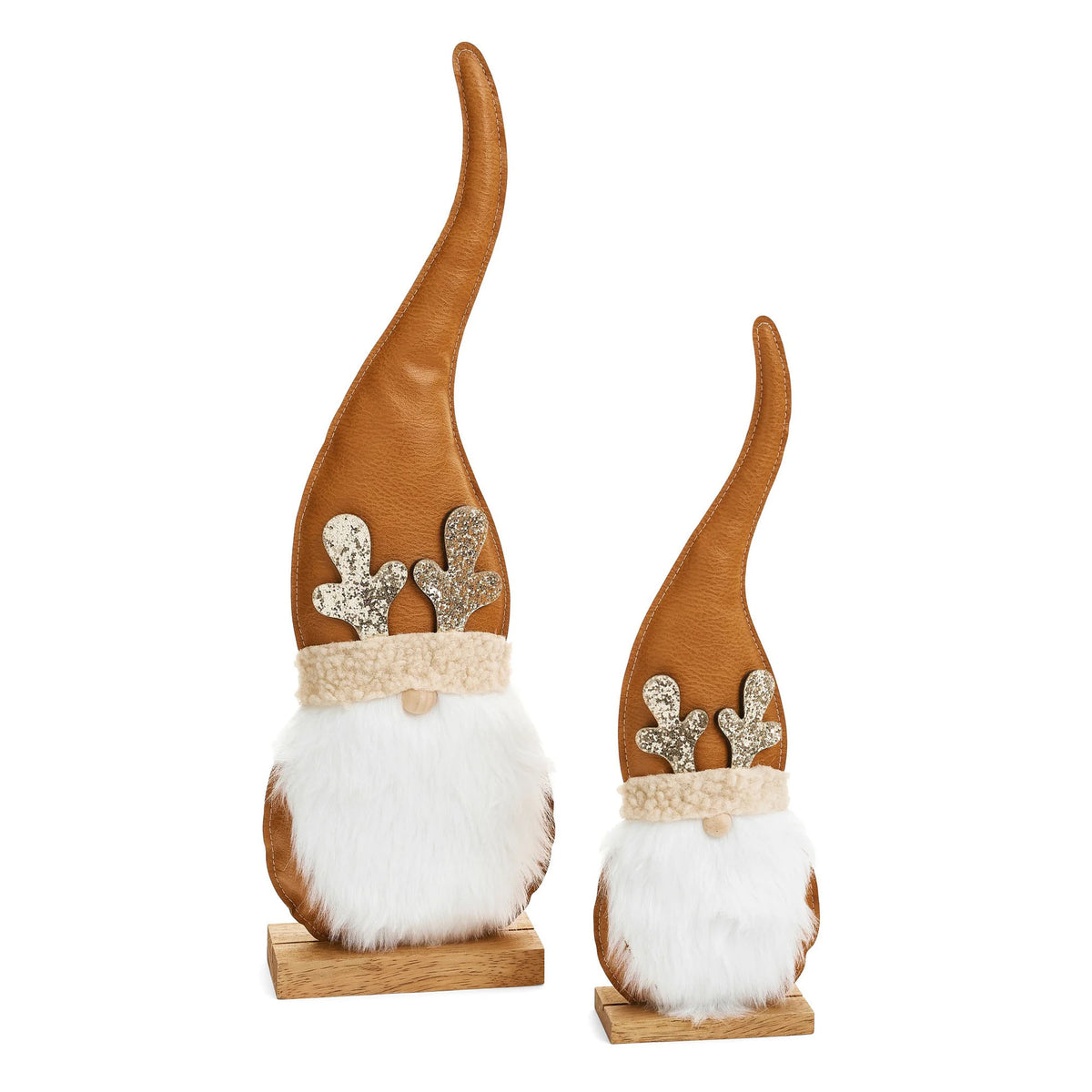 Petit gnome décoratif en simili cuir bronze, 5'' x 14''