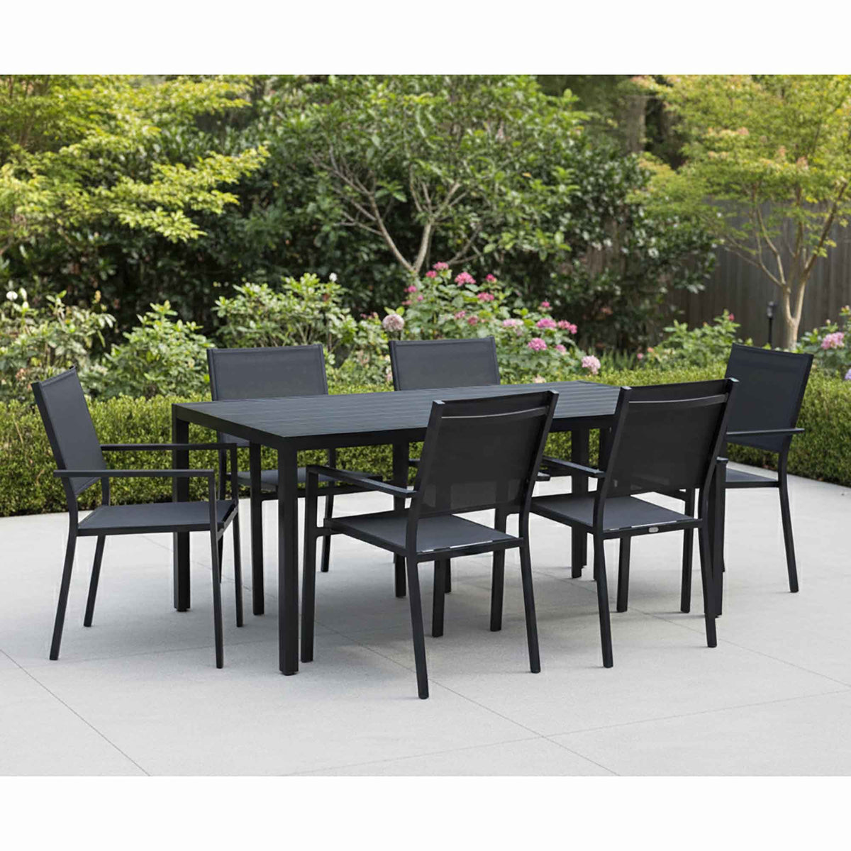 Chaise de terrasse Southport empilable en aluminium, noir
