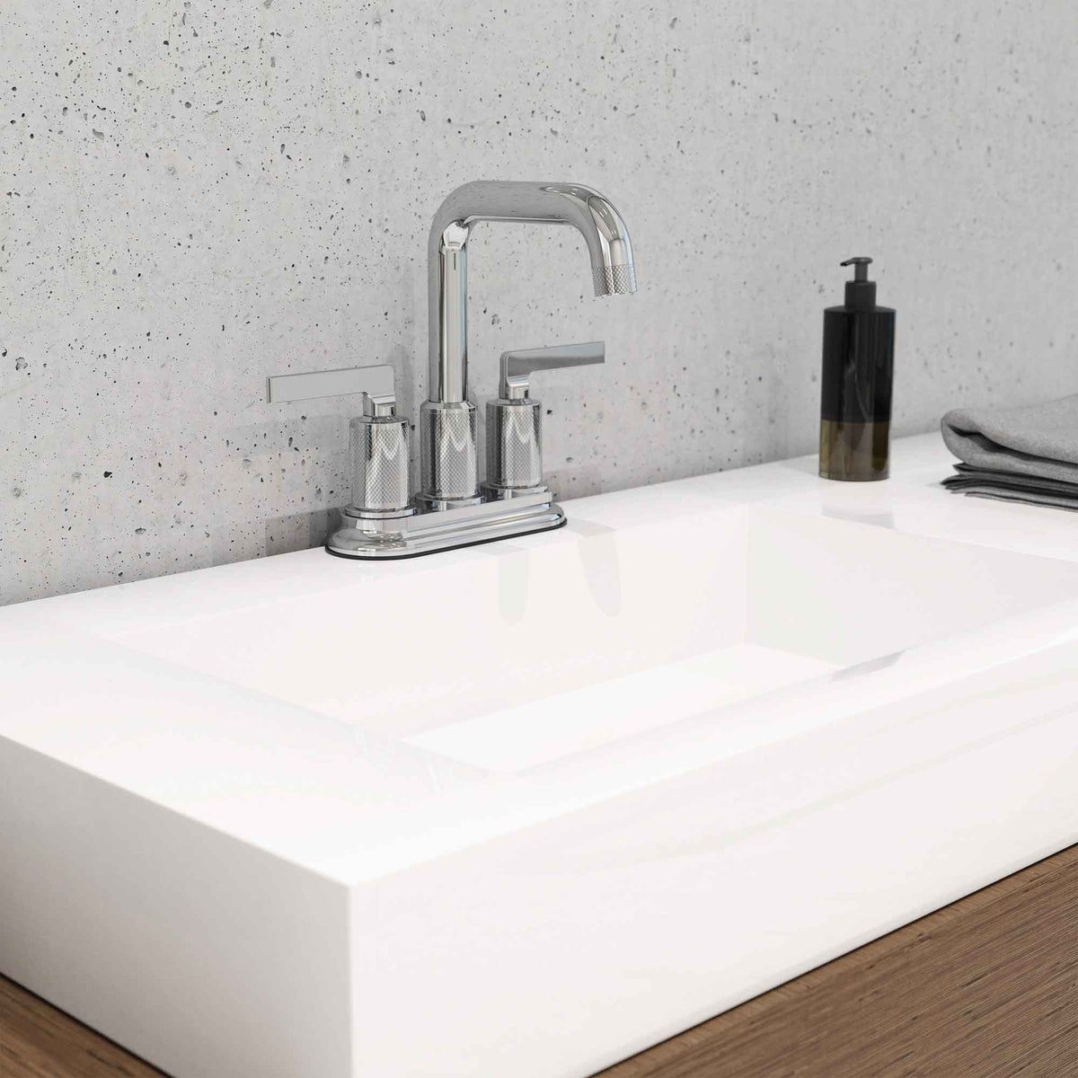 Robinet pour lavabo de salle de bain avec contrôle de volume INDY, chrome