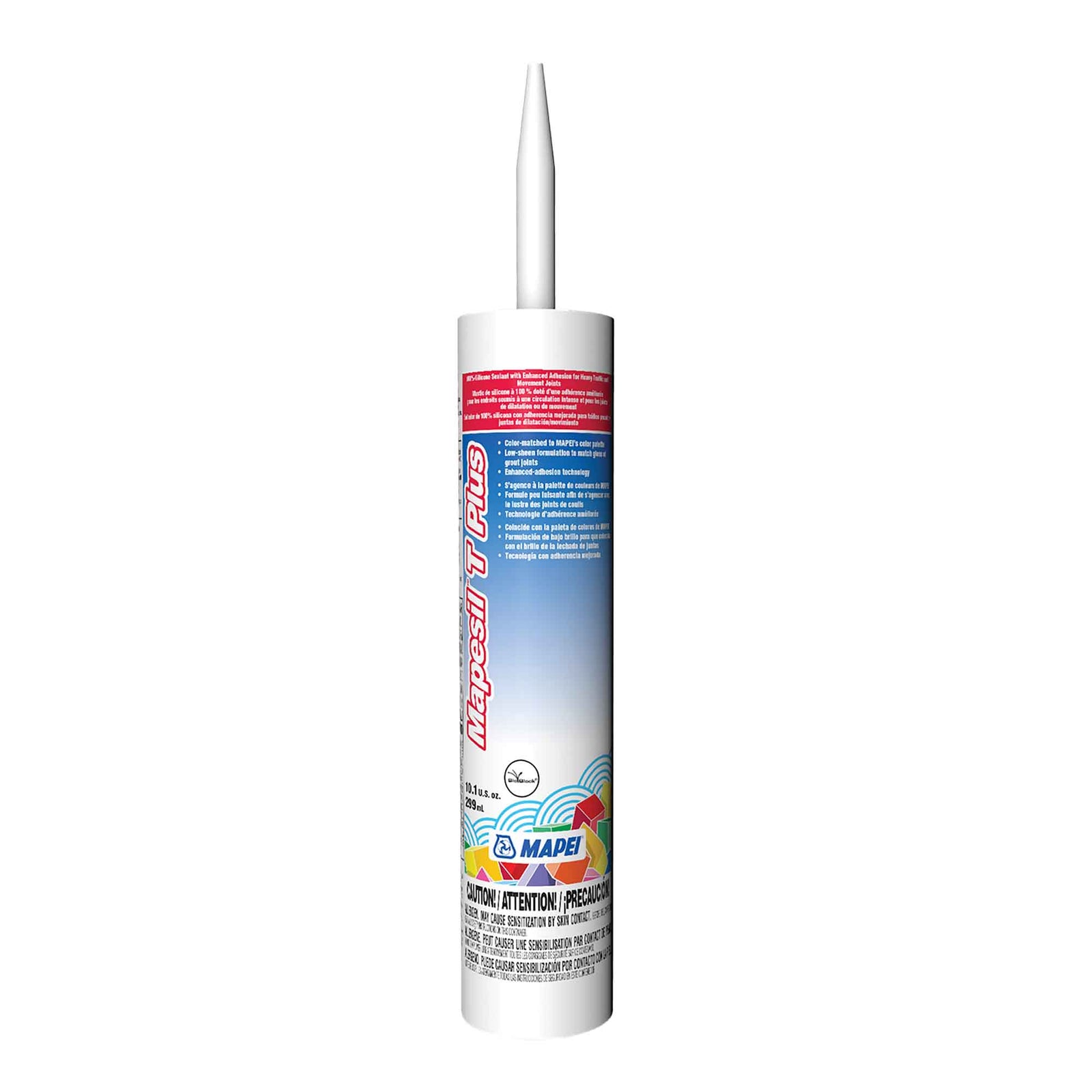 Mastic de silicone Mapesil T Plus de 299 ml, avalanche #5038