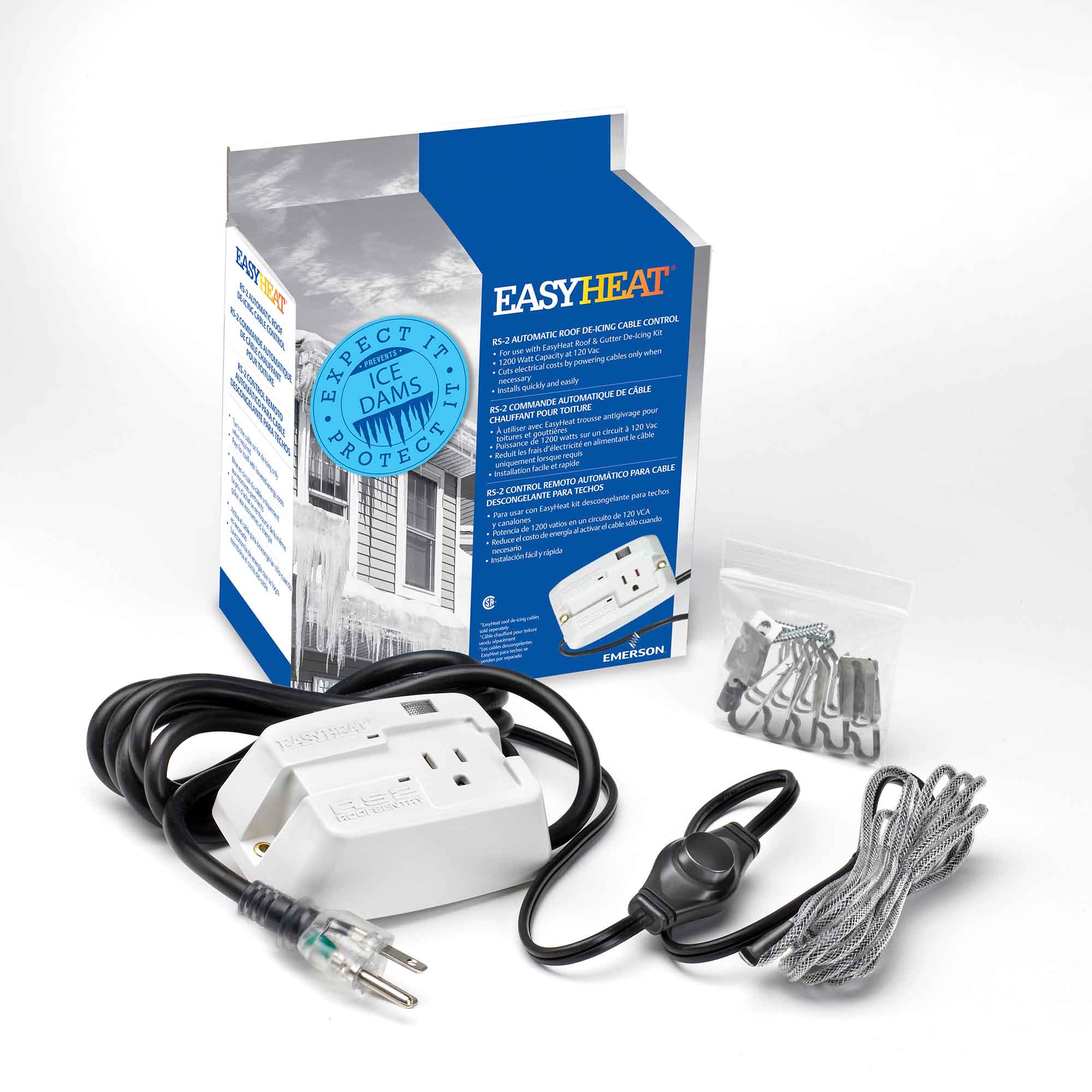 Commande automatique de câbles chauffants pour toitures et gouttières RS-2