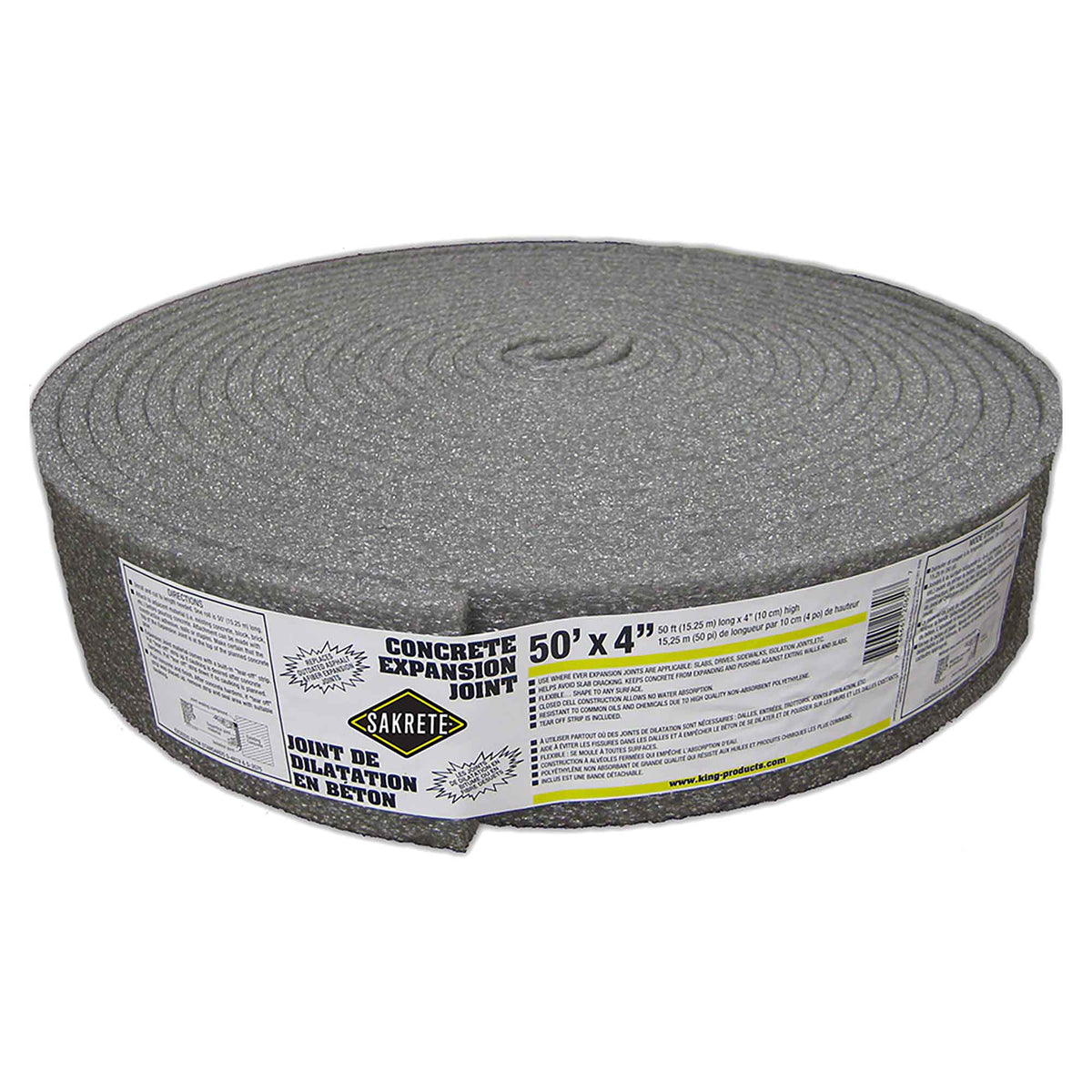 Joint de dilatation pour béton, 4'' x 50'