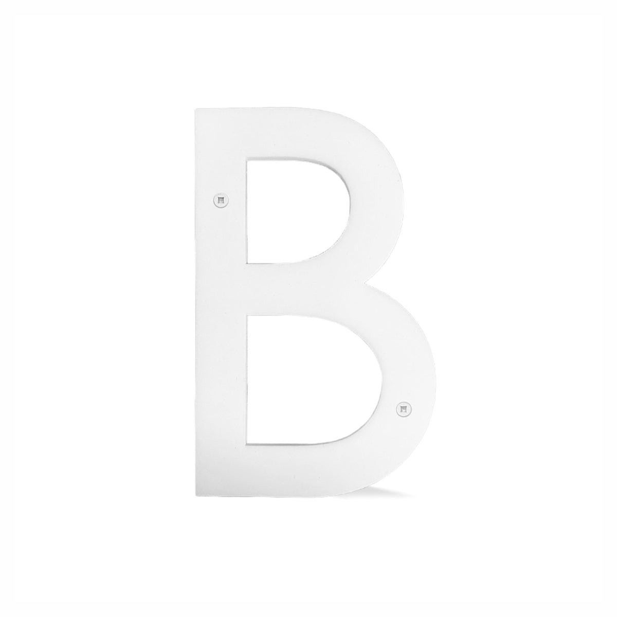 Lettre percée de 5" en plexiglas, "B" ( blanc)