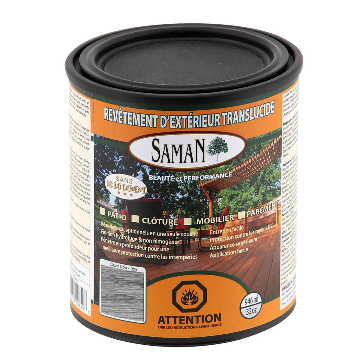 Revêtement d'extérieur translucide Cap Cod, 946 ml