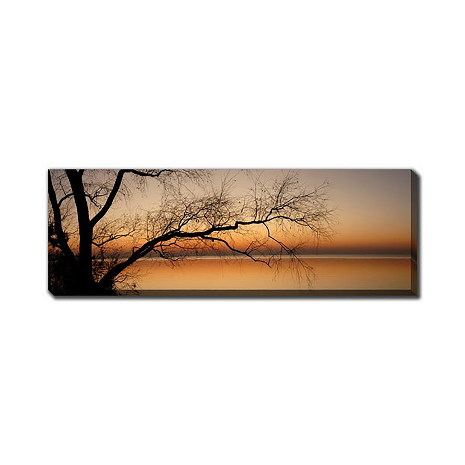 Canevas coucher soleil panoramique 12'' x 36"