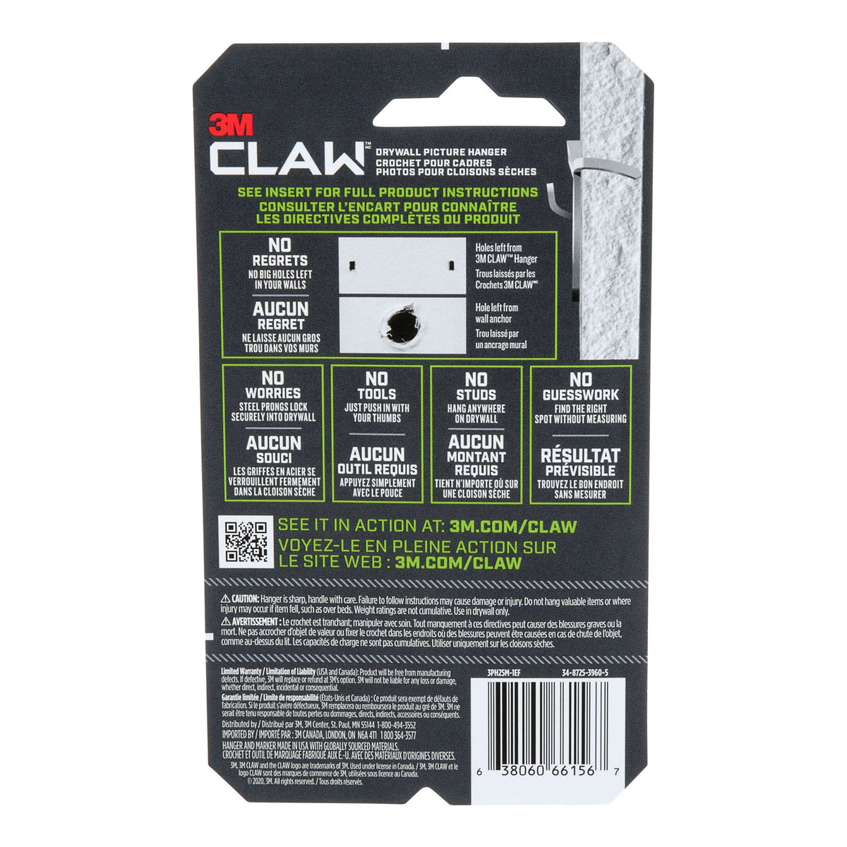 Crochet CLAW pour cadres pour cloisons sèches, 11 kg