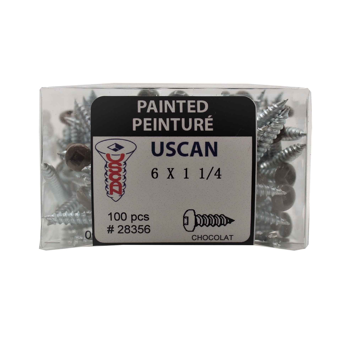 Vis pour métal à tête ronde de couleur chocolat, #6 x 1-1/4" (100 unités)