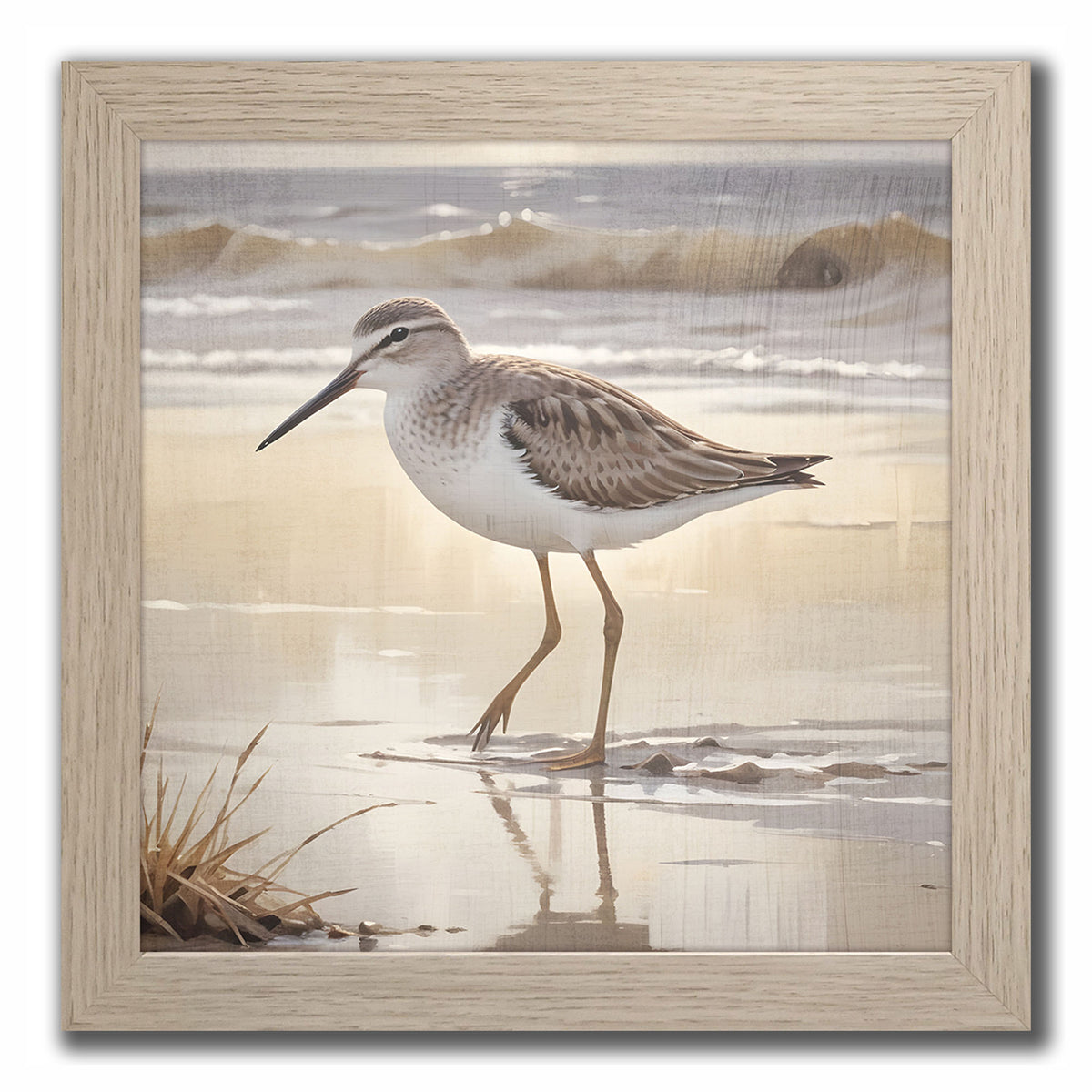 Toile avec cadre d'oiseau au bord de l'eau II, 12" x 12"