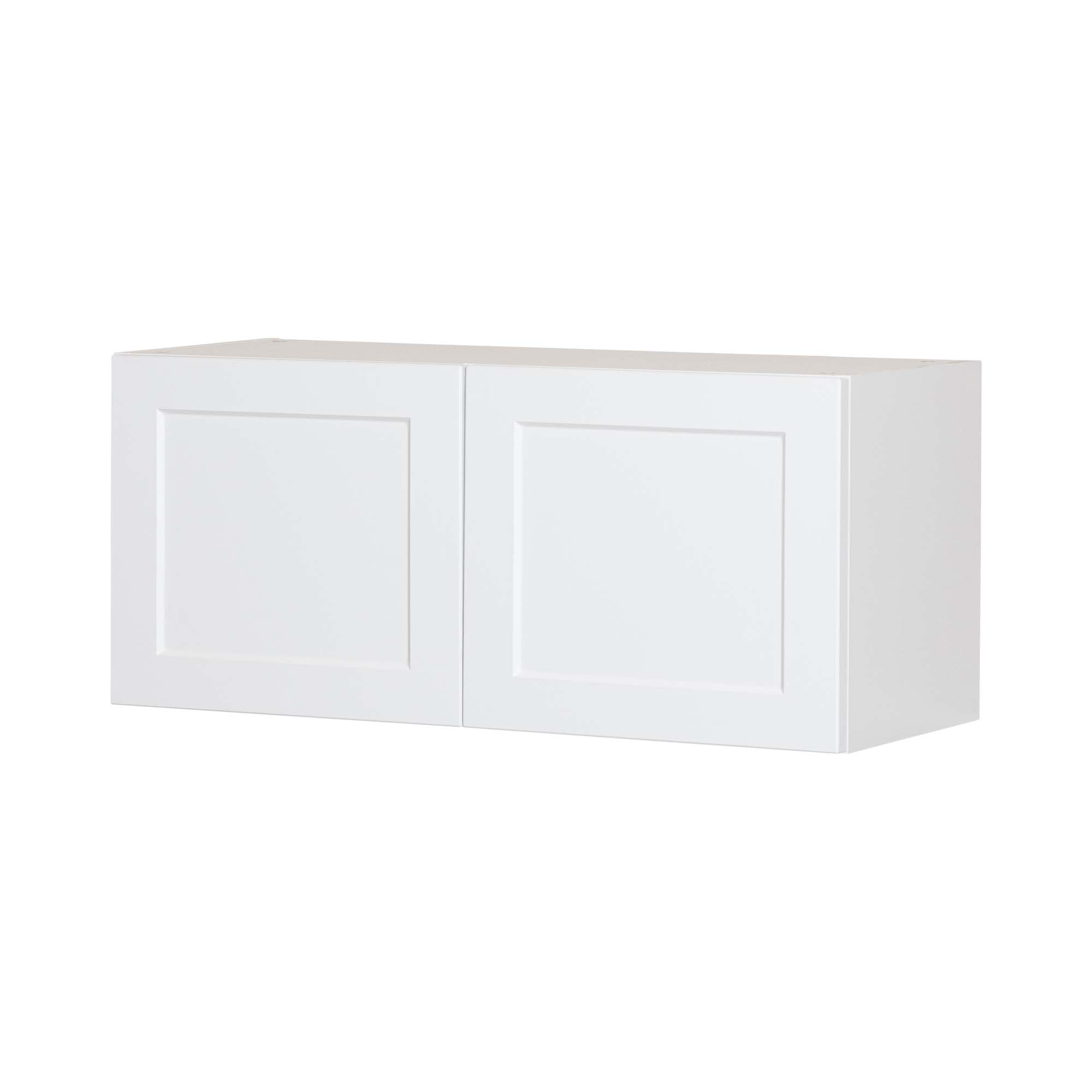 Module de dessus de frigo de style Shaker en mélamine blanche avec 2 portes, 33"