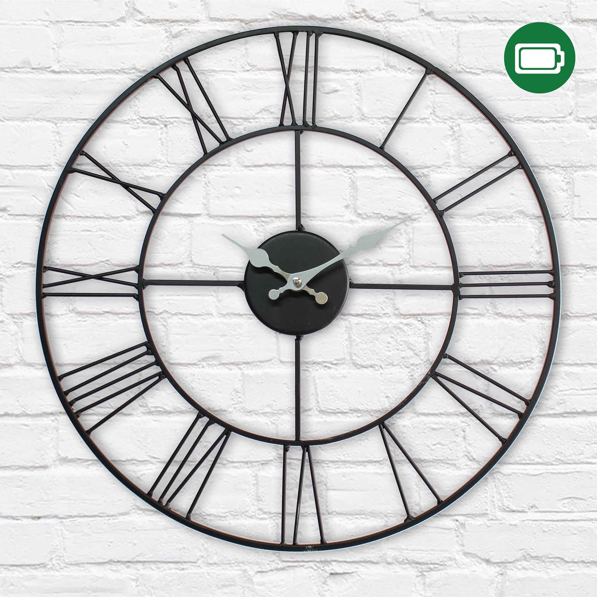 Horloge murale minimaliste à fonctionnement à piles, 16"