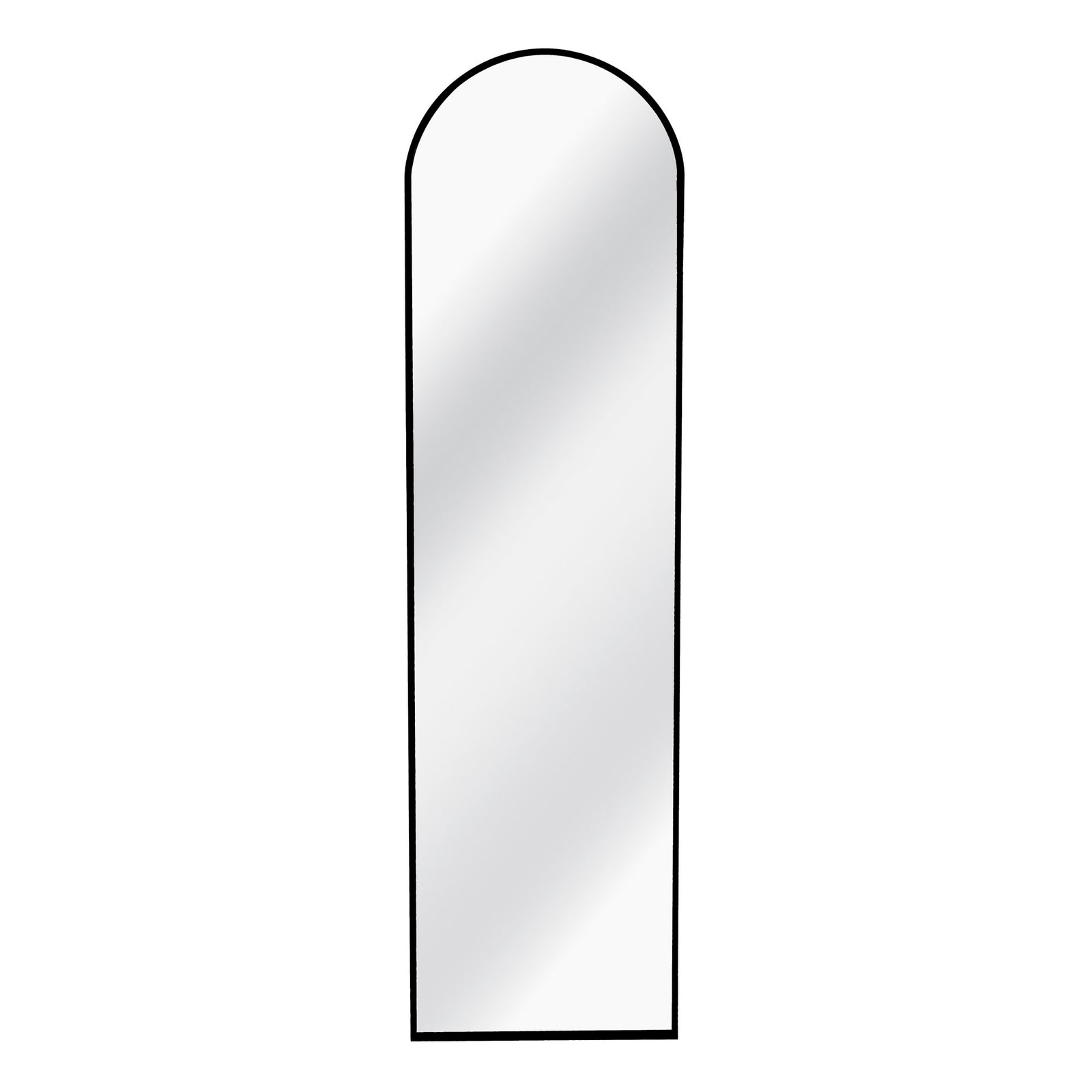 Miroir sur chevalet avec bordure en aluminium noir, 15,7" x 59"