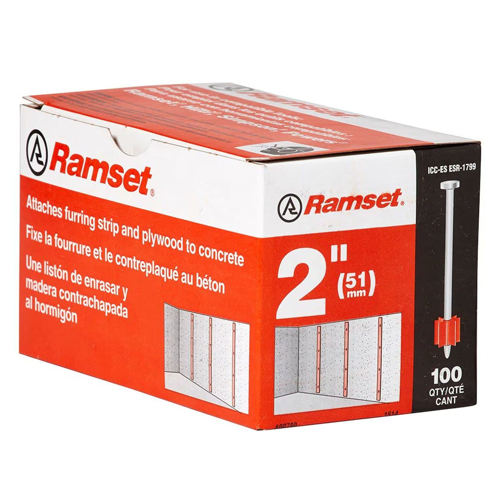 Goujon d'ancrage pour béton, 2" (100 unités)