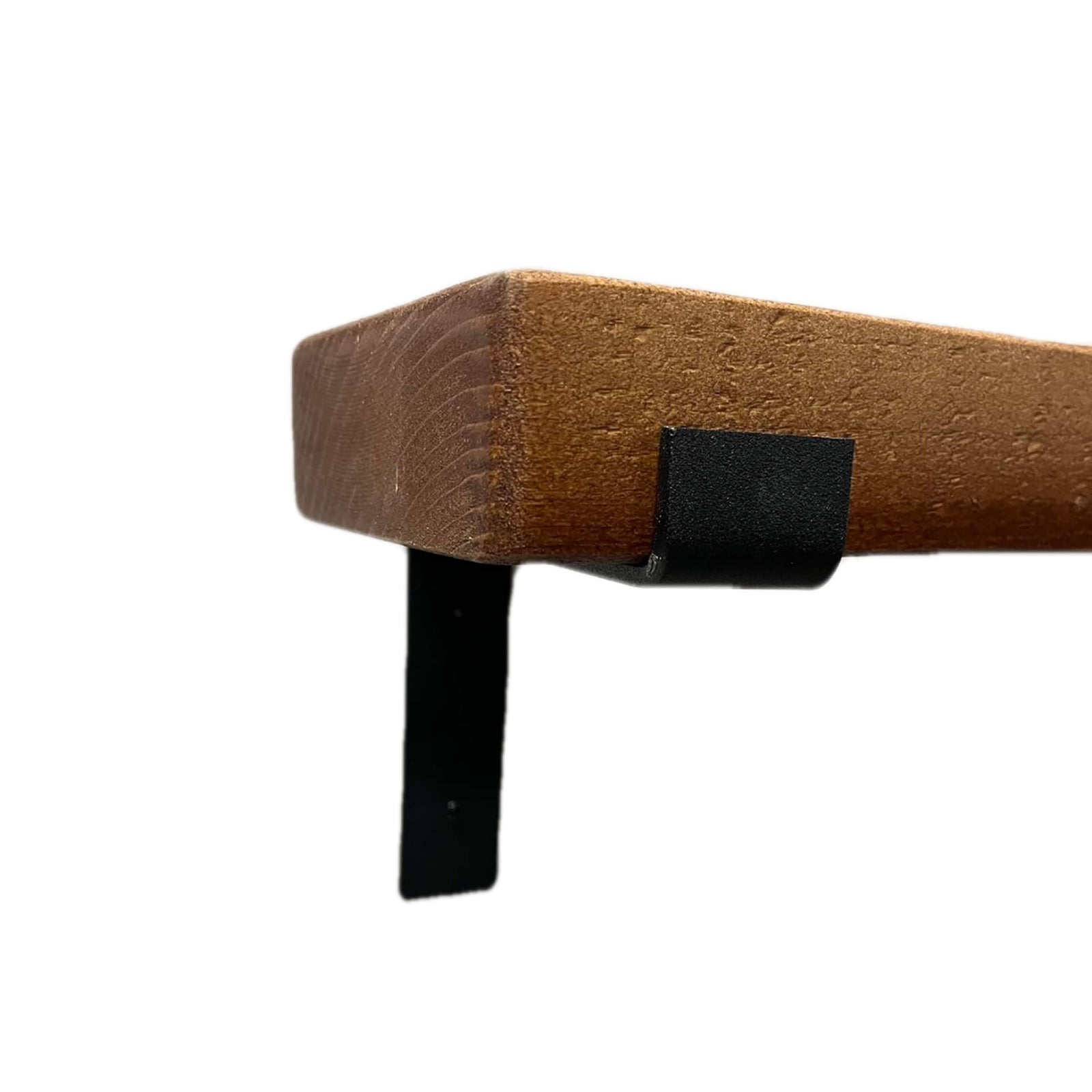 Équerre à tablette en métal noir de style ''S'', 8"