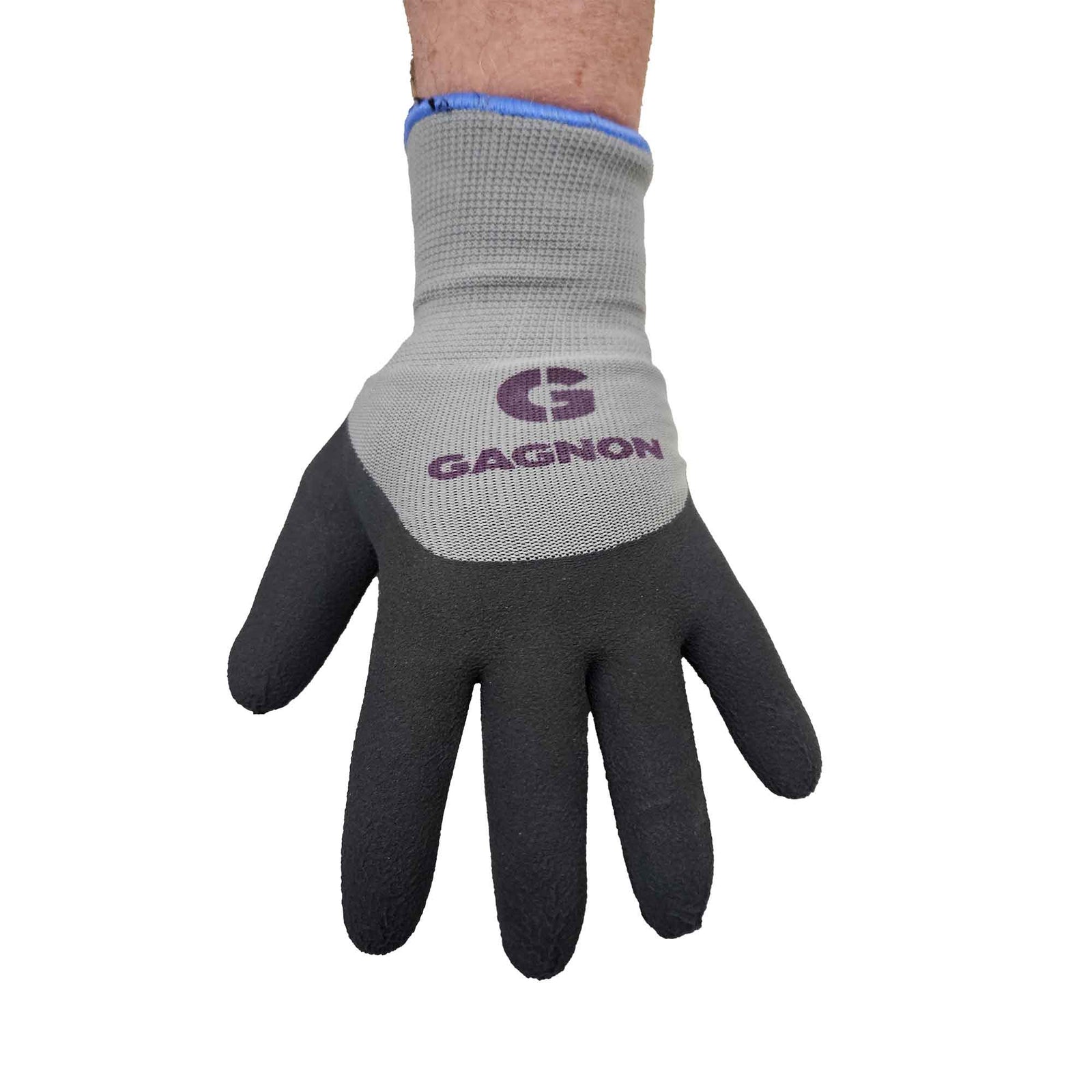 Gants de travail d’hiver tricotés avec revêtement en mousse de latex, T-grand