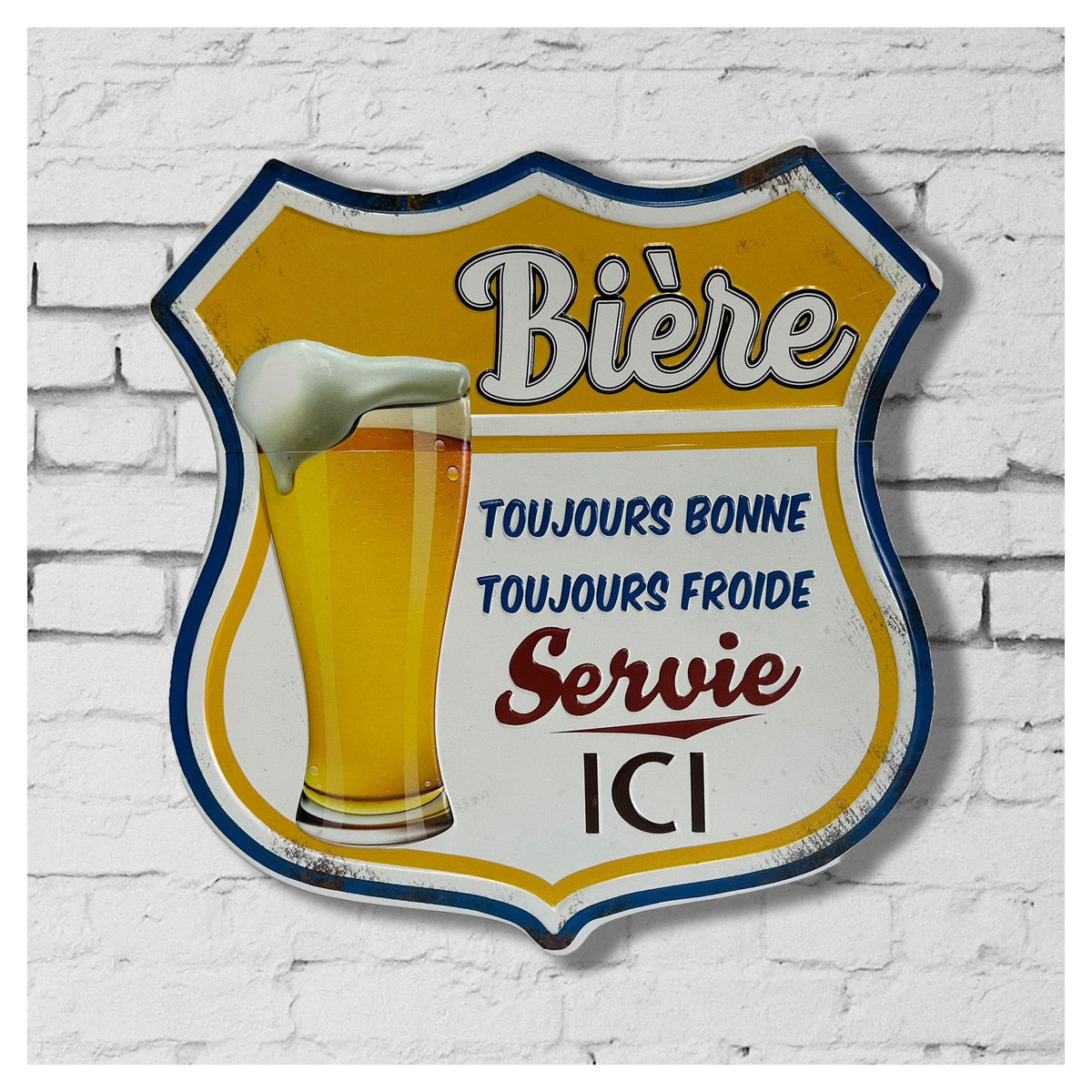 Enseigne murale en étain « Bières TOUJOURS BONNES », 16" x 16-1/2"