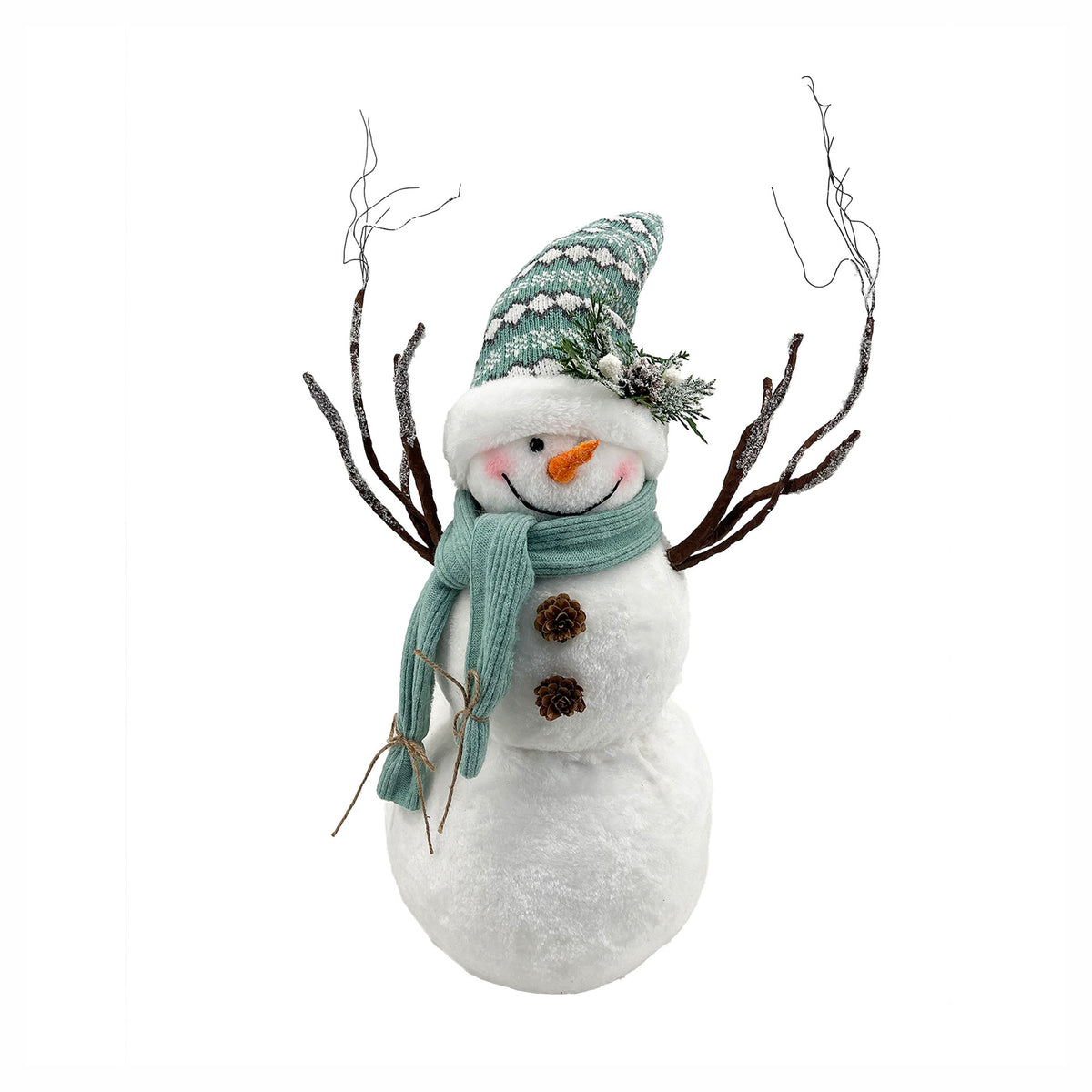 Décoration de bonhomme de neige en fausse fourrure, 18"